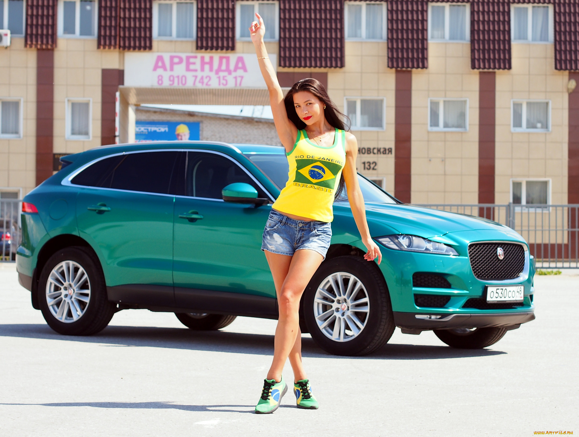 автомобили, -авто, с, девушками, jaguar, f-pace, wild, cat