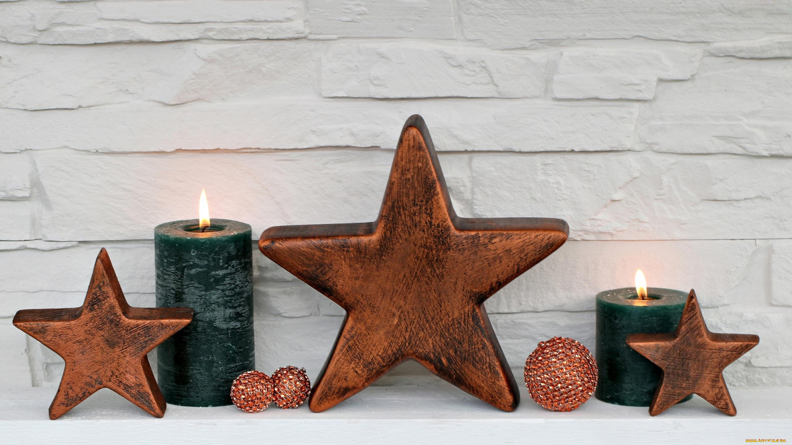 праздничные, новогодние, свечи, свечи, огоньки