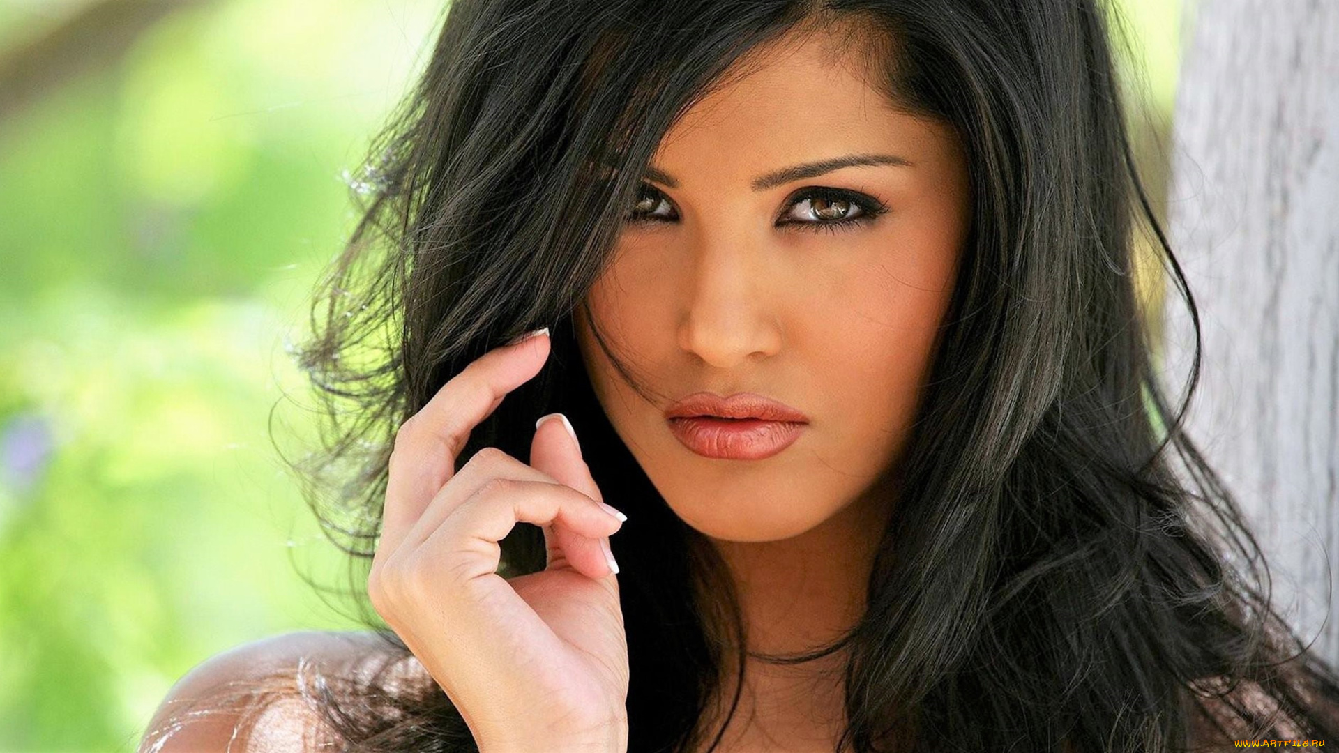 девушки, sunny, leone, брюнетка, лицо