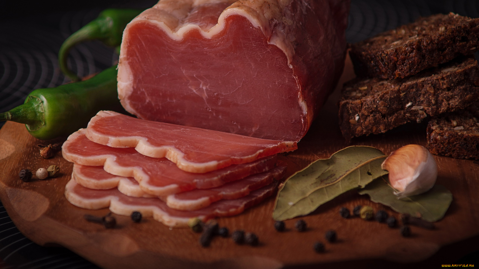 еда, колбасные, изделия, перец, чеснок, копченое, мясо