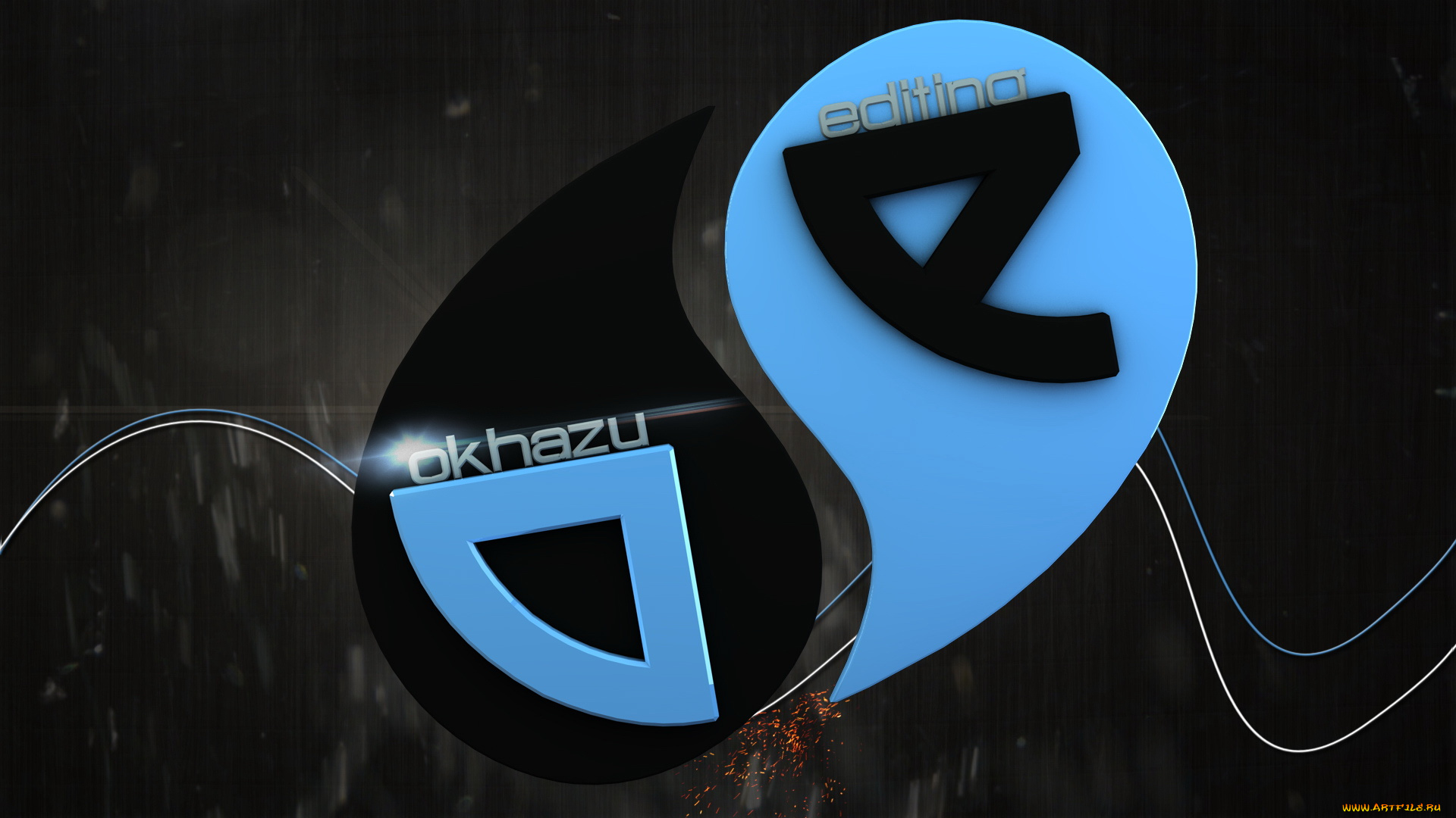 3д, графика, yin, yang, инь, Янь, инь-янь