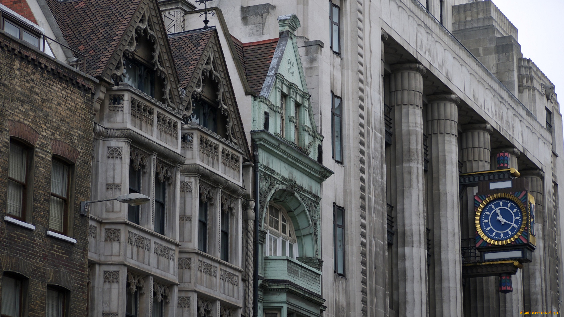 флит, стрит, лондон, города, великобритания, колонны, часы, здания