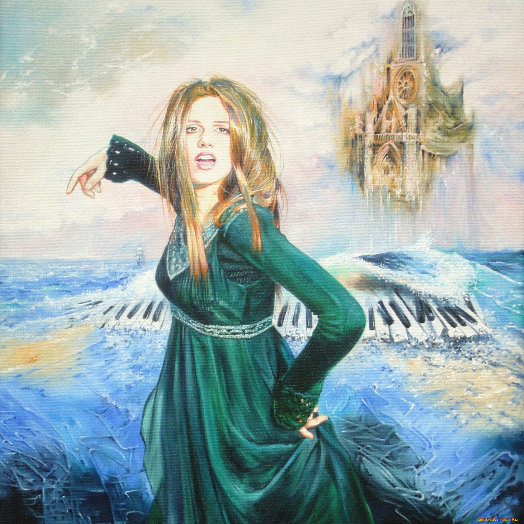 wlodzimierz, kuklinski, фэнтези, девушки, море, клавиши
