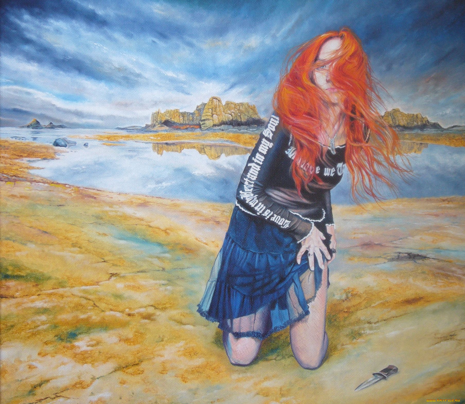 wlodzimierz, kuklinski, рисованные, нож, девушка