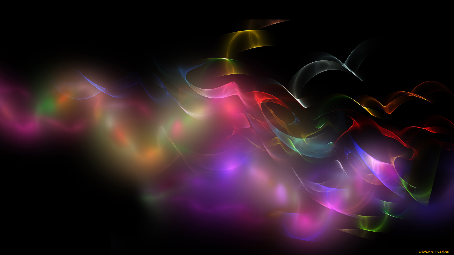 3д, графика, abstract, абстракции, завитушки, линии, яркость, прозрачность, изгибы