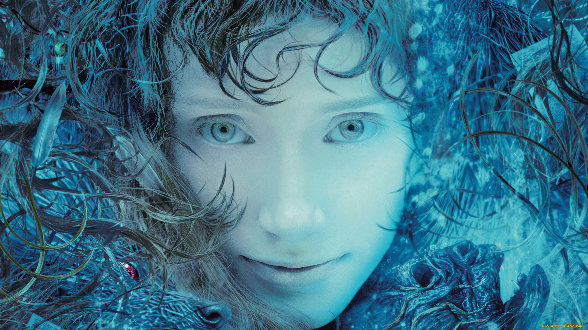 девушка, из, воды, 2006, кино, фильмы, lady, in, the, water, лицо, вода, синий, волосы