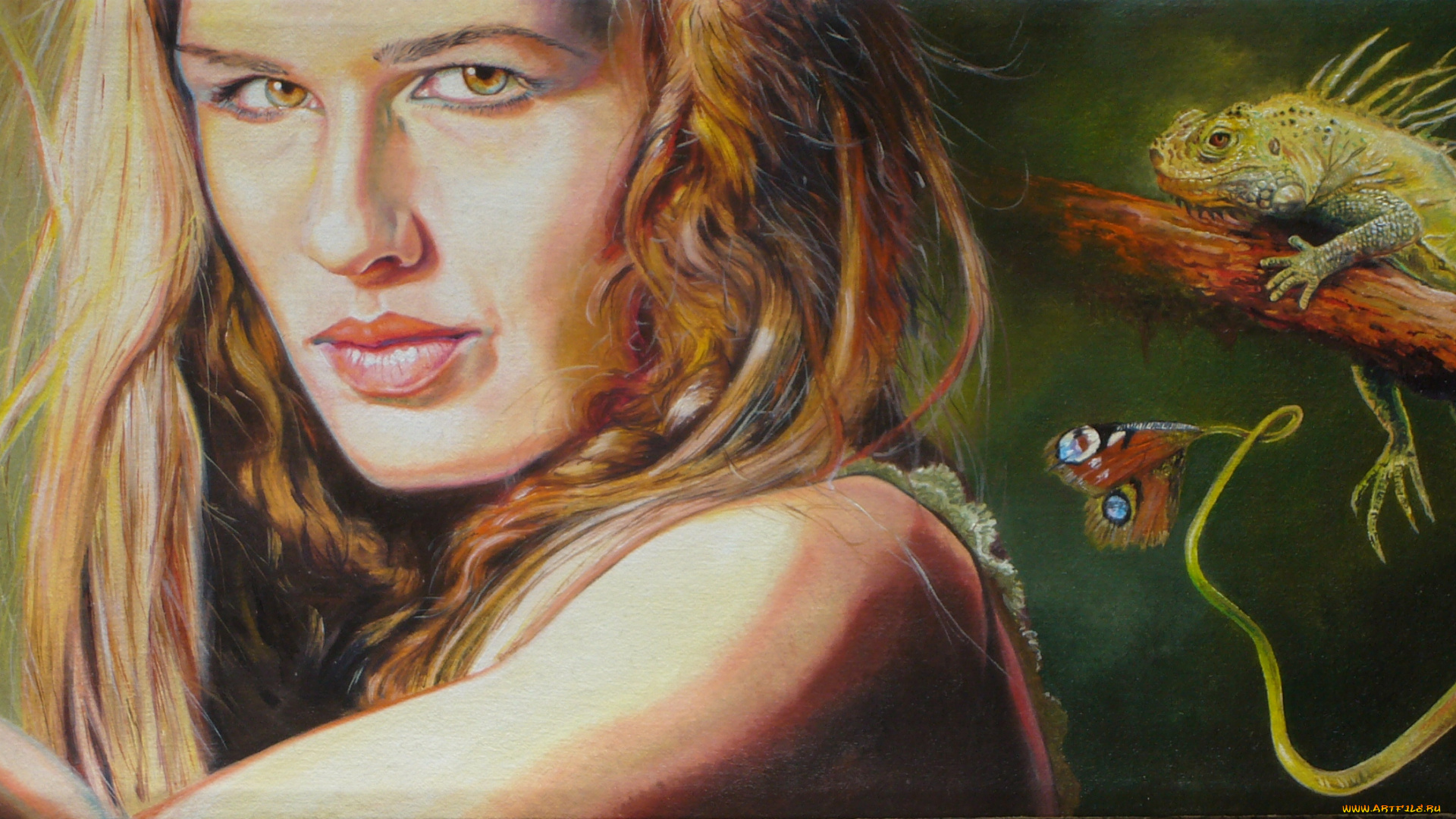 wlodzimierz, kuklinski, фэнтези, красавицы, чудовища, девушка, ящерица
