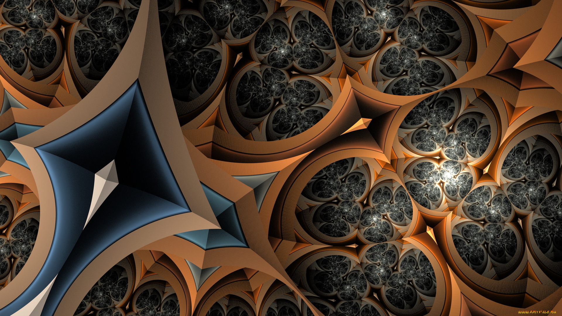 3д, графика, fractal, фракталы, узор, фон, цвет