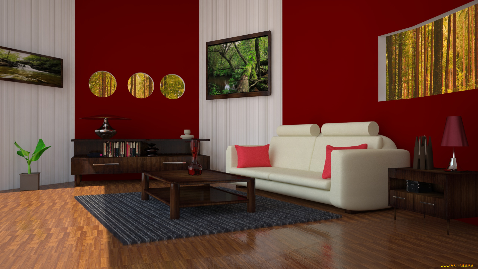 3д, графика, realism, реализм, диван, стол, картина