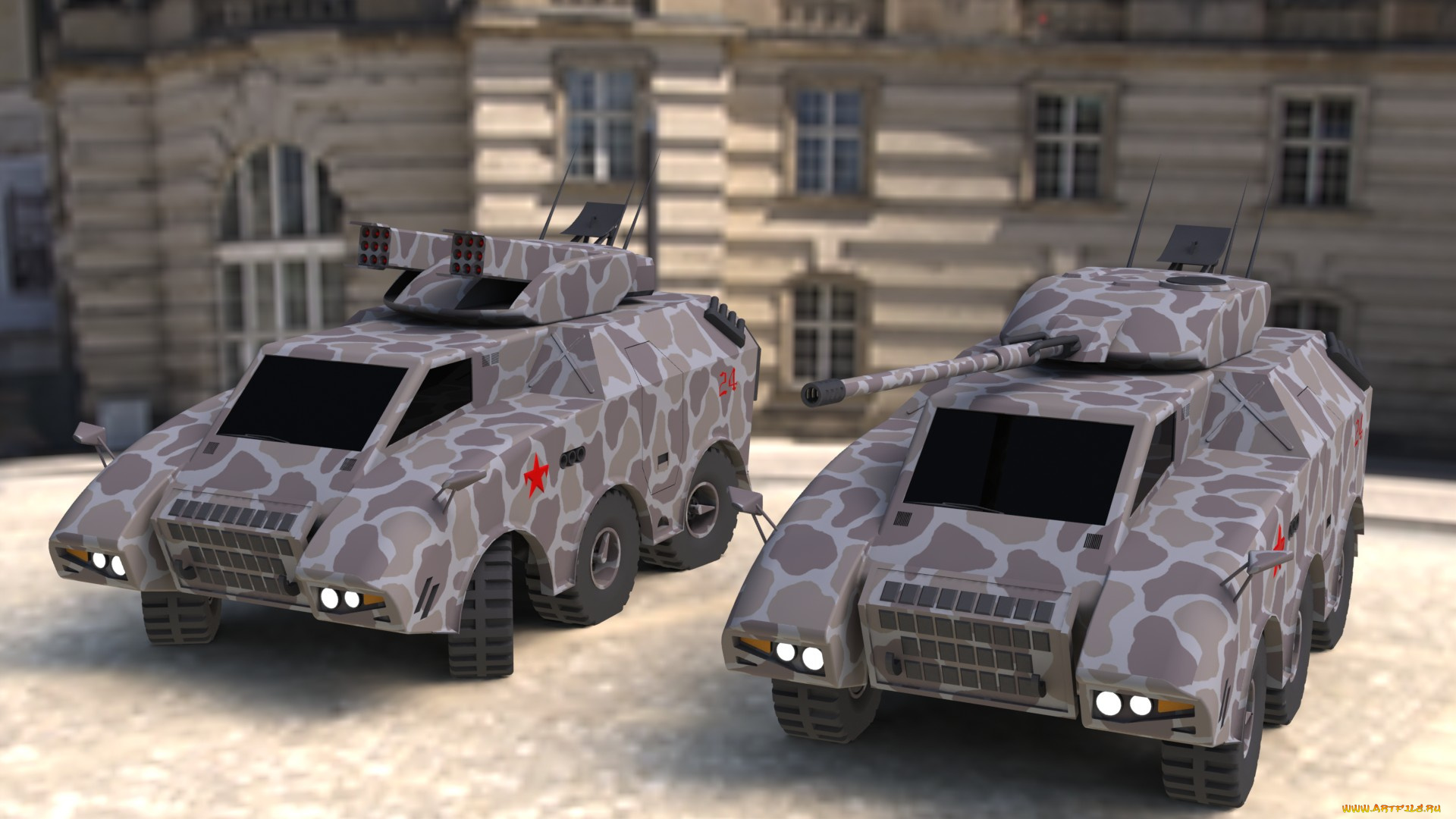 техника, 3d, бтр