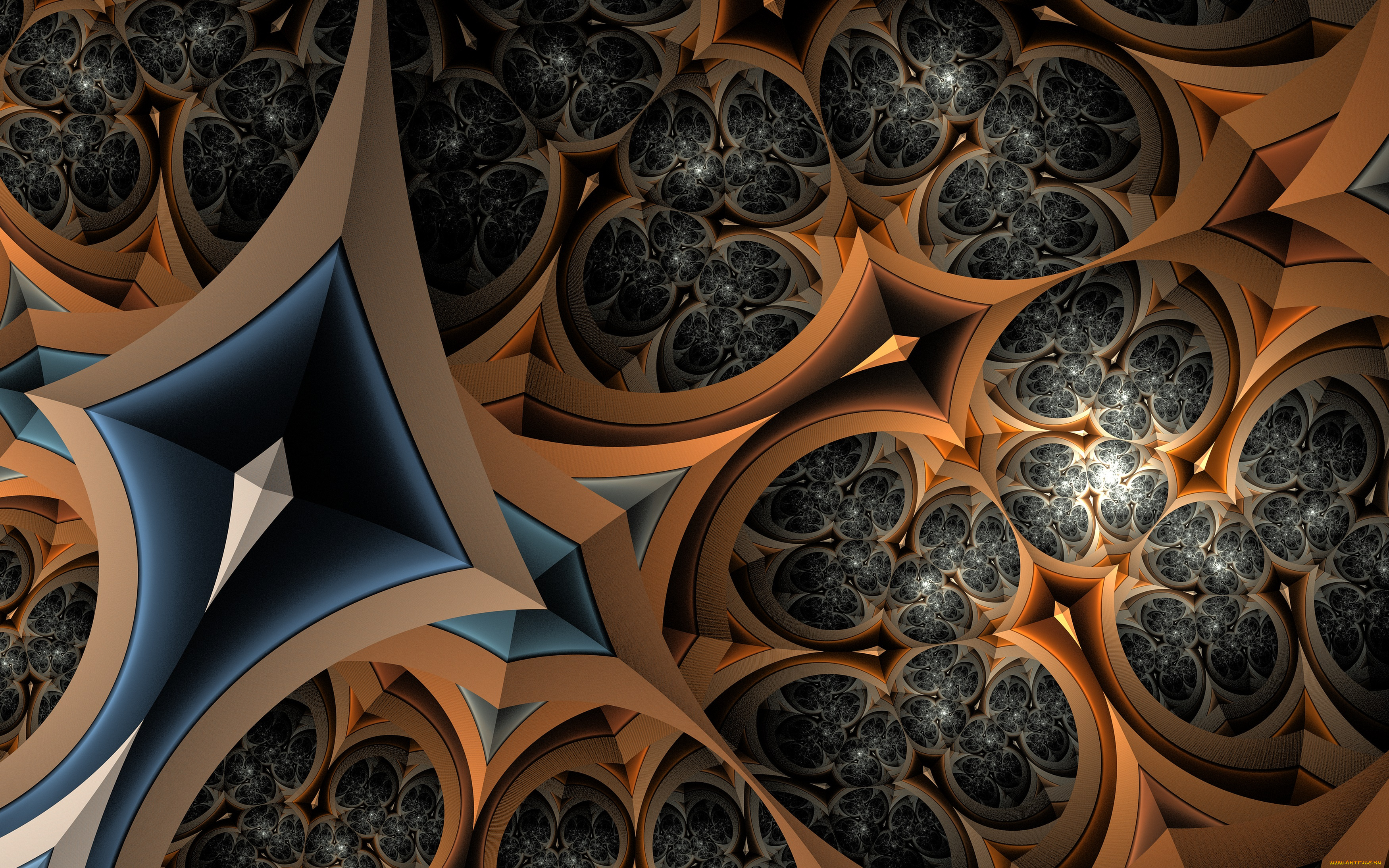 3д, графика, fractal, фракталы, узор, фон, цвет