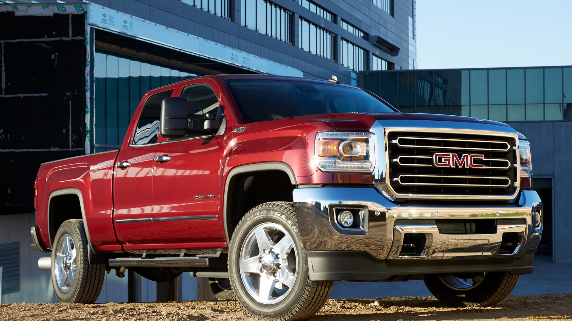 автомобили, gm-gmc, 2500, hd, gmc, sierra, 2015г, красный, cab, double, slt