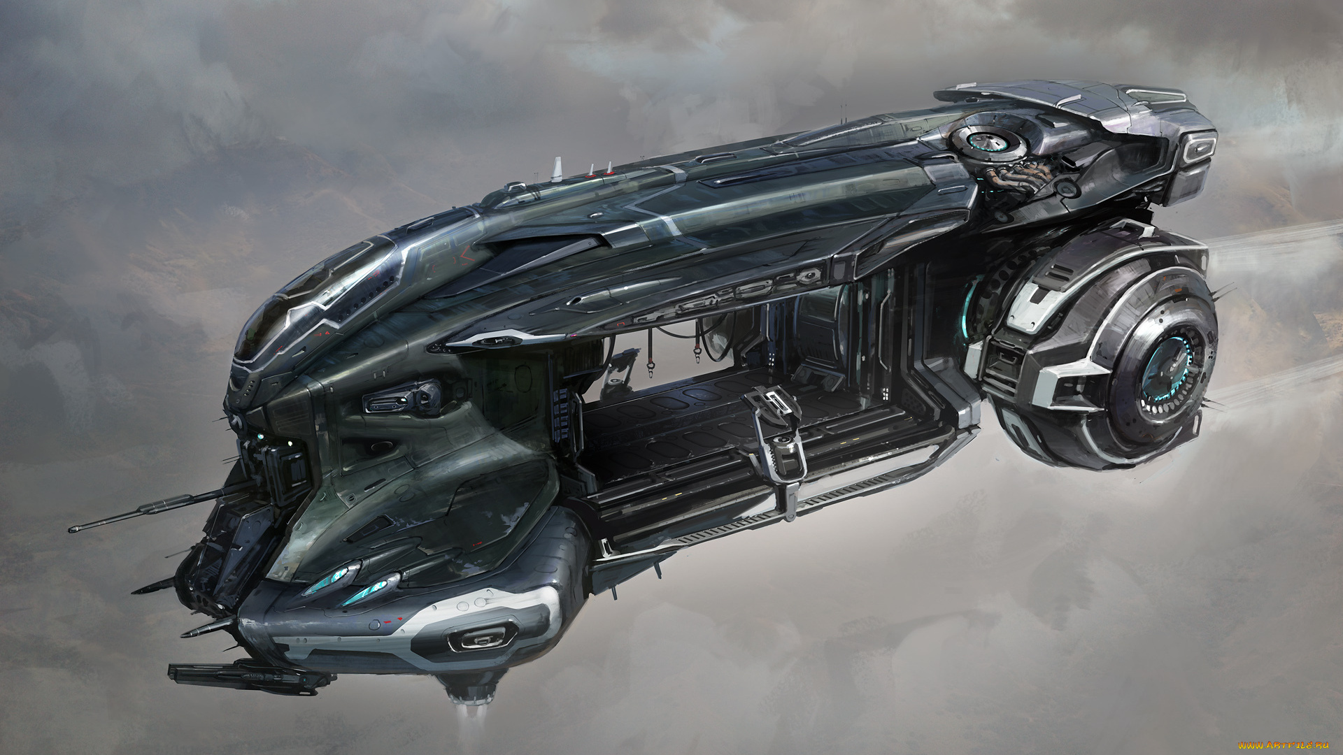 фэнтези, транспортные, средства, будущее, летательный, аппарат, вооружение