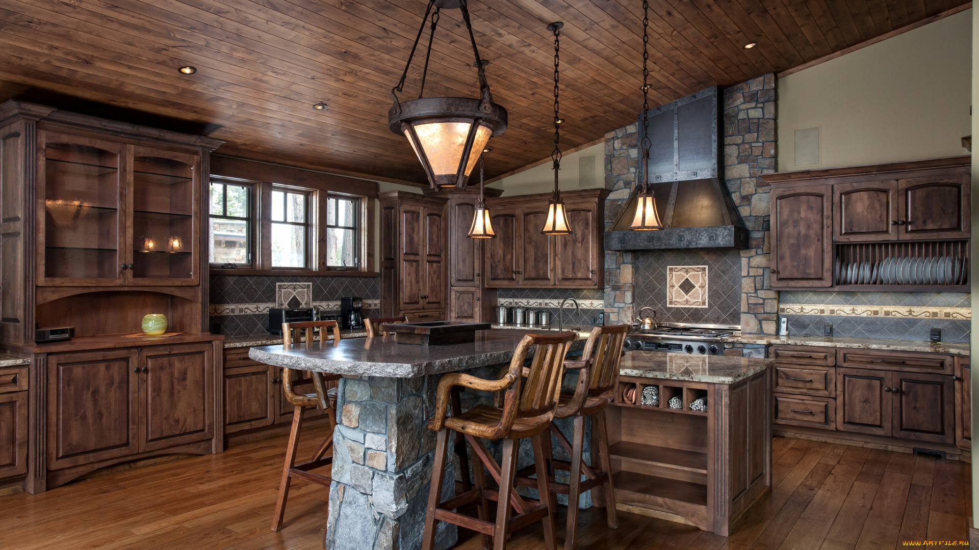 интерьер, кухня, дерево