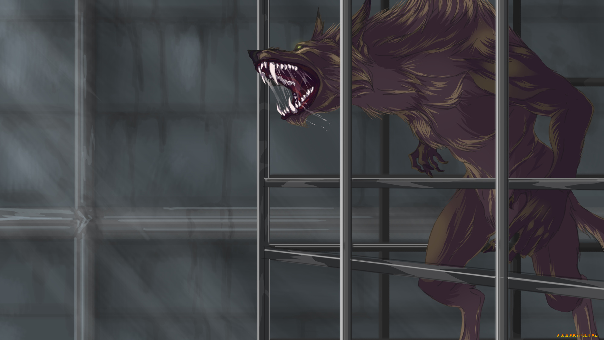 рисованные, животные, оборотень