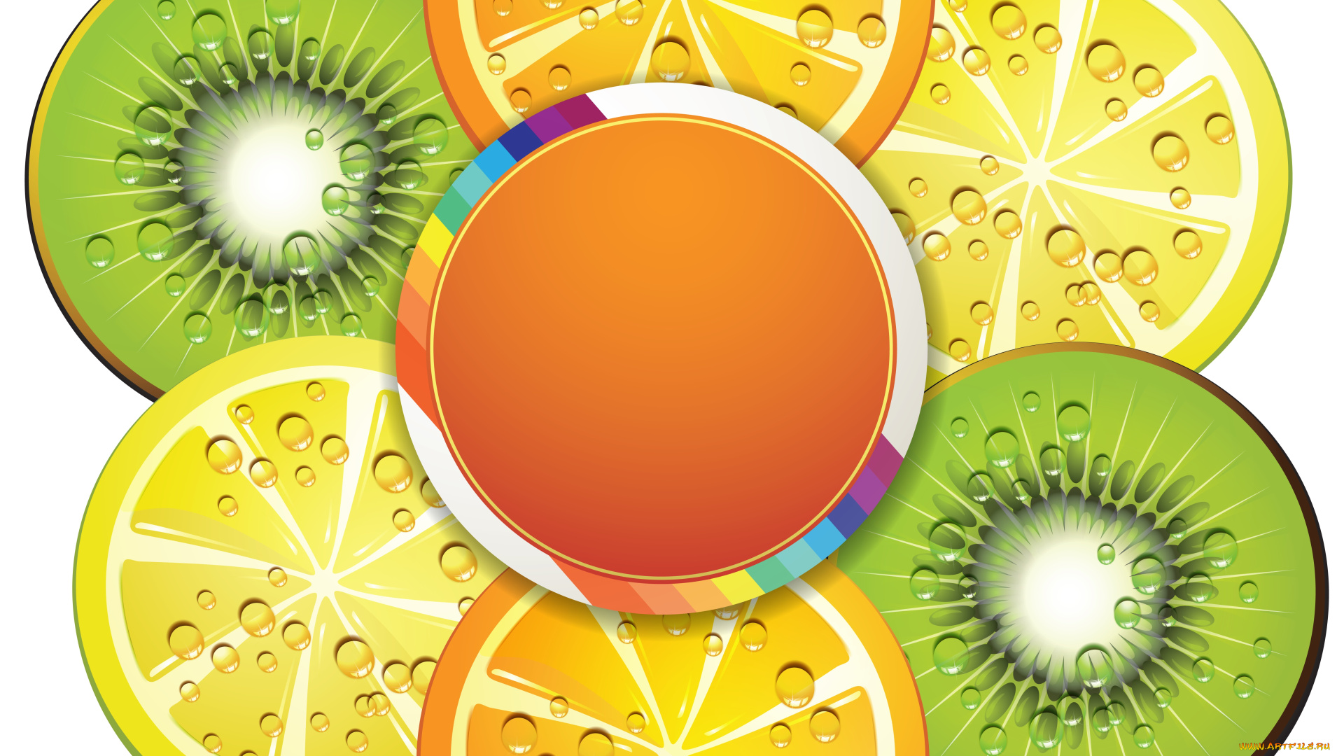 векторная, графика, еда, цитрусы
