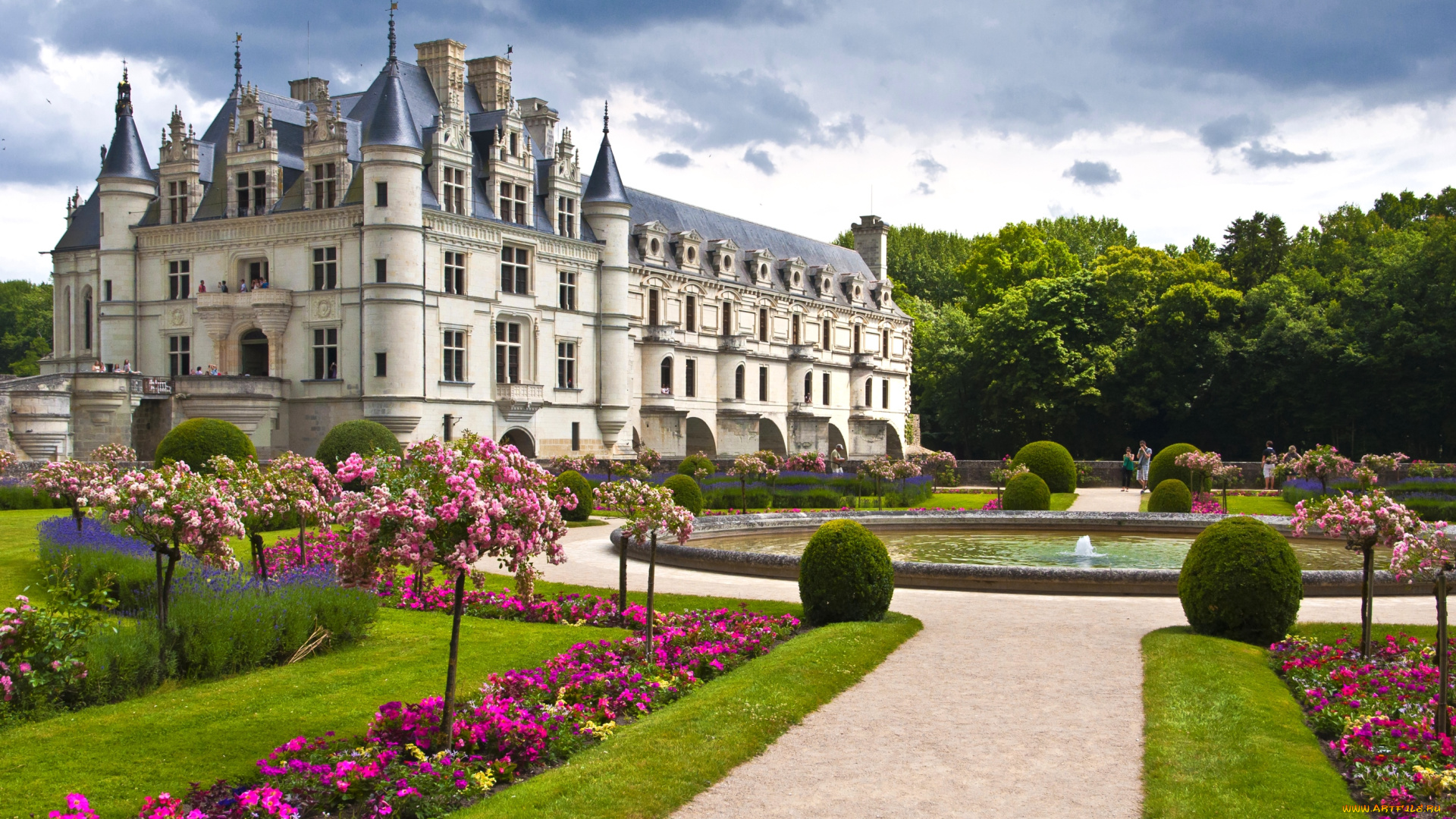 замок, шенонсо, города, замки, франции, шенонсо, парк