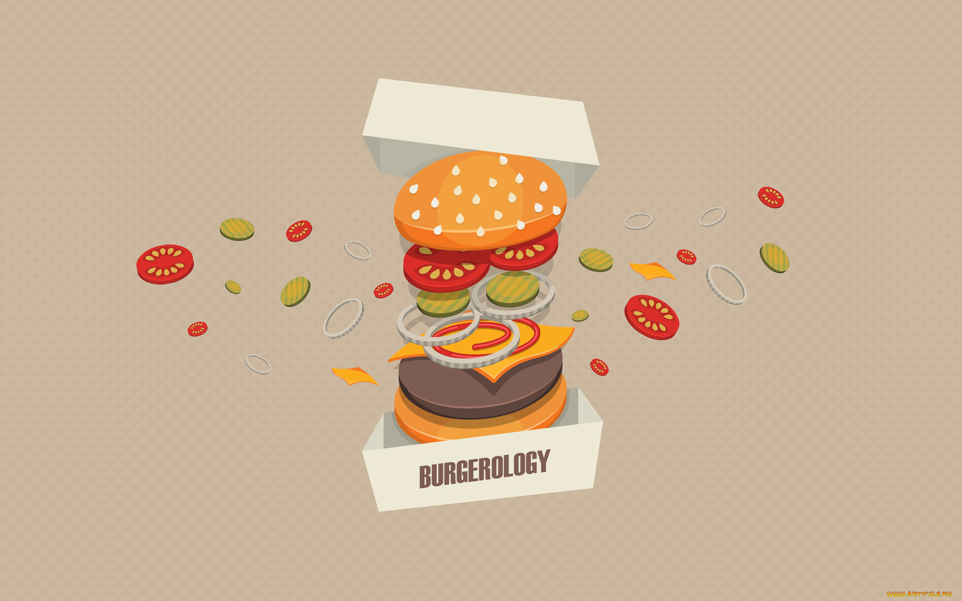 векторная, графика, еда, бутерброд