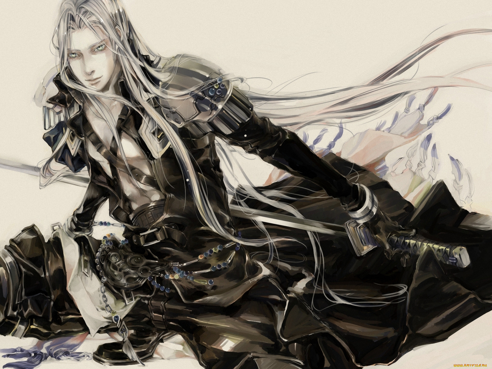 аниме, final, fantasy, меч, sephiroth