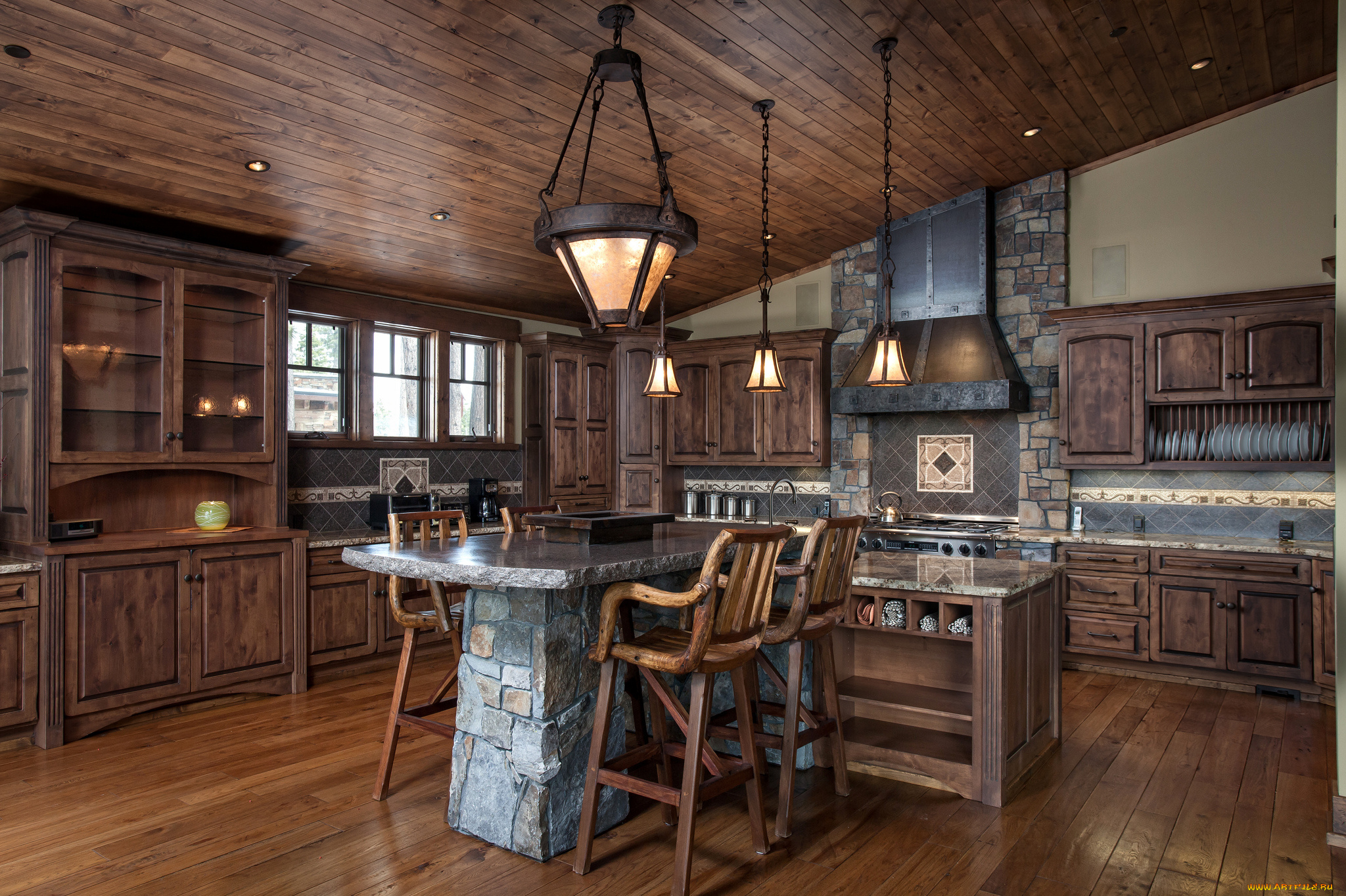 интерьер, кухня, дерево