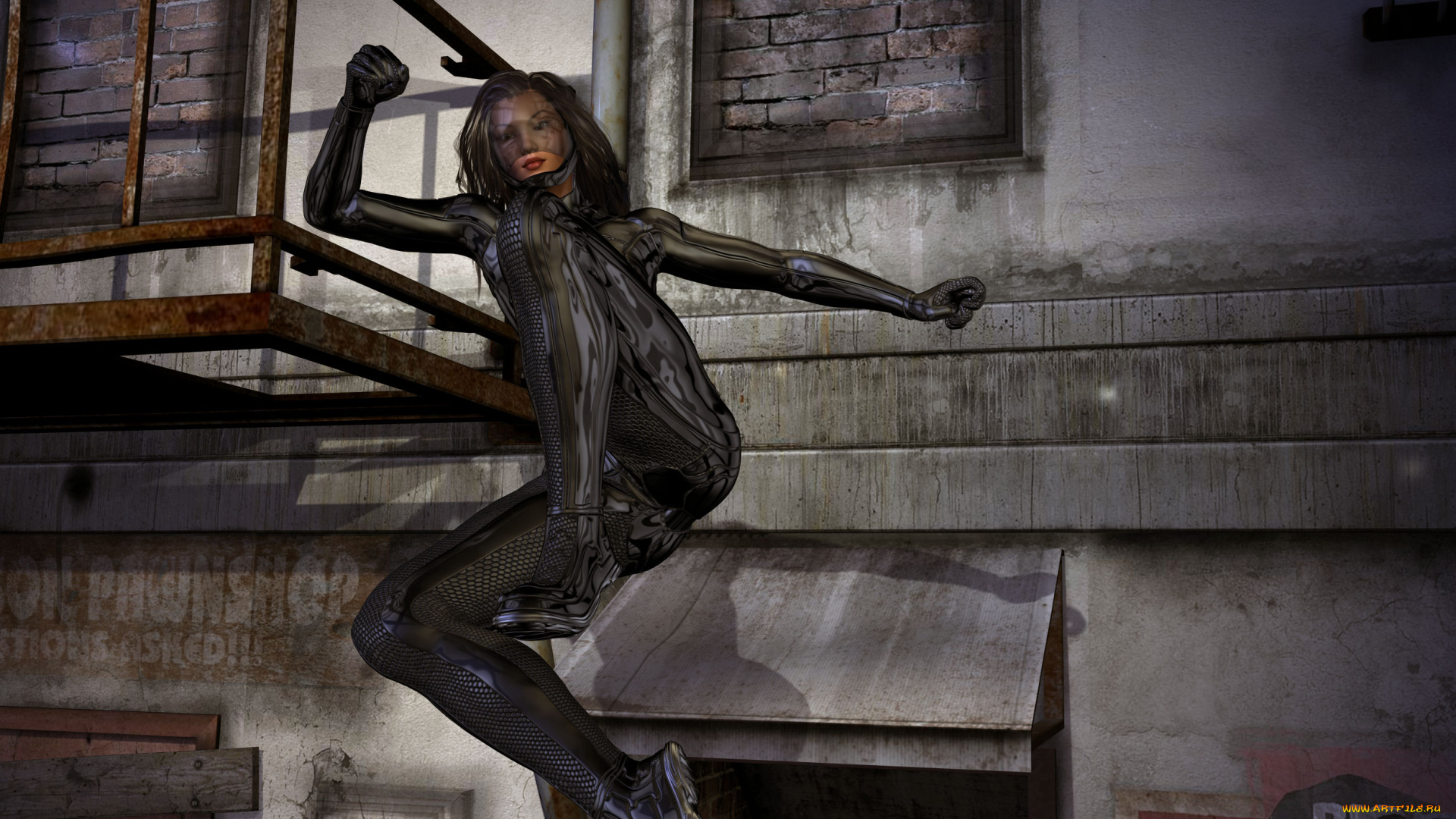 3д, графика, фантазия, , fantasy, девушка, поза, взгляд, фон