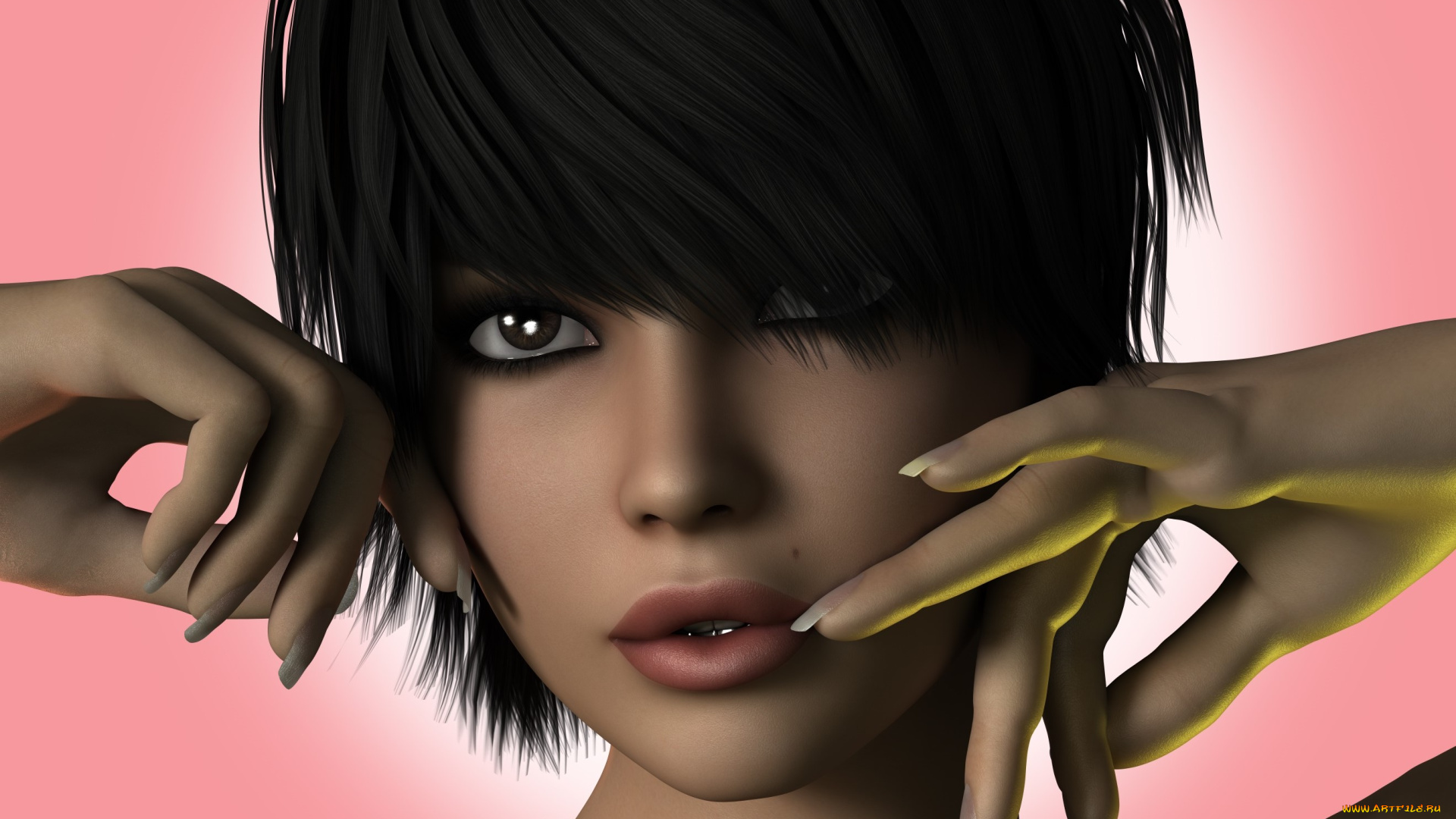3д, графика, портрет, , portraits, фон, взгляд, девушка