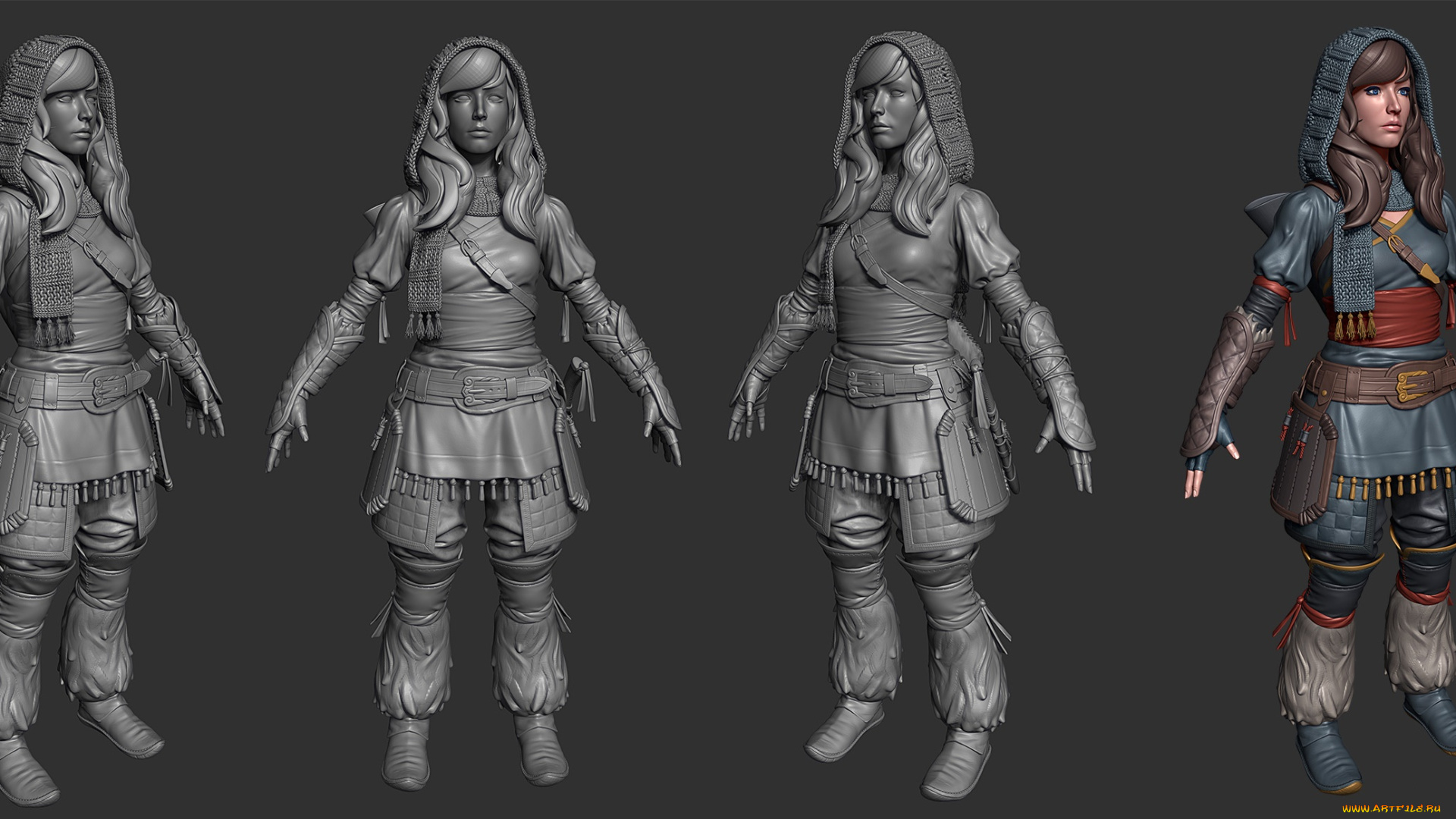 3д, графика, _science, fiction, взгляд, фон, девушка