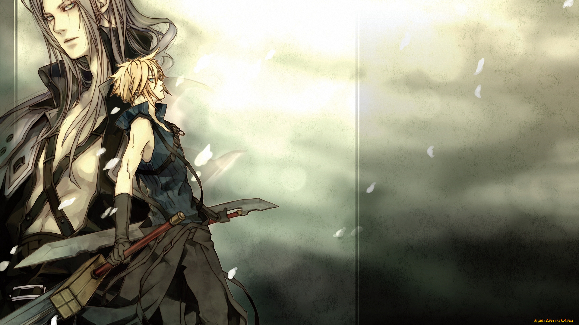 аниме, final, fantasy, оружие, меч, воин, sephiroth, cloud