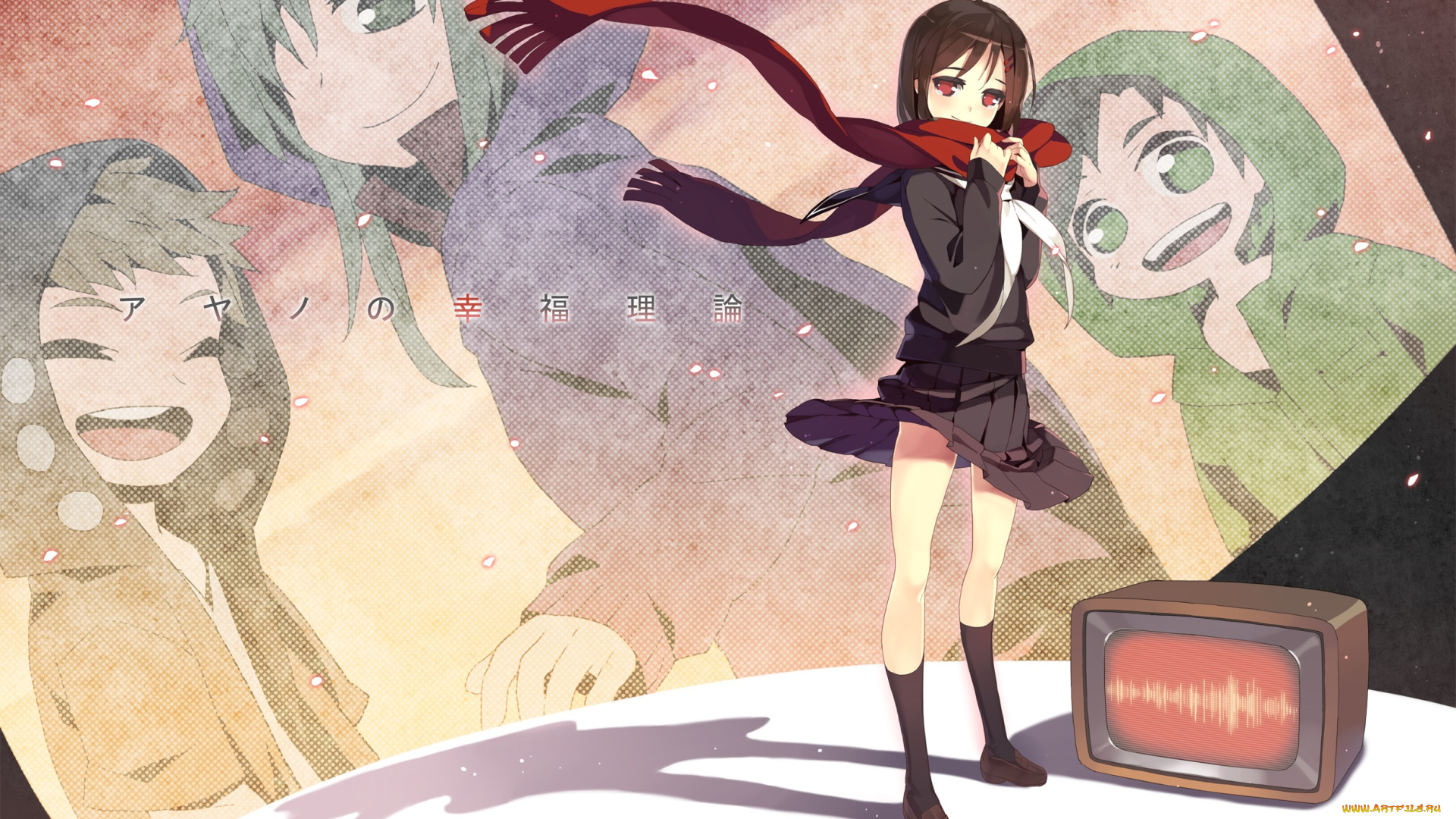 аниме, kagerou, project, девушка, арт, tateyama, ayano, seto, kousuke, телевизор, дети, btoor, фон, kano, shuuya, kagerou, project, kido, tsubomi