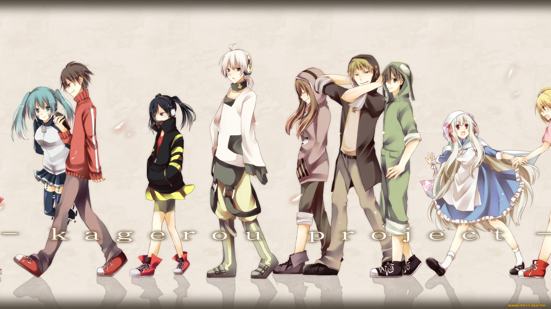 аниме, kagerou, project, ene, haumizuki, konoha, люди, арт, seto, kousuke, kisaragi, shintaro, asahina, hiyori, momo, kido, tsubomi, kozakura, mary, amamiya, hibiya, девушки, парни, группа, kagerou, project, enomoto, takane, kano, shuuya