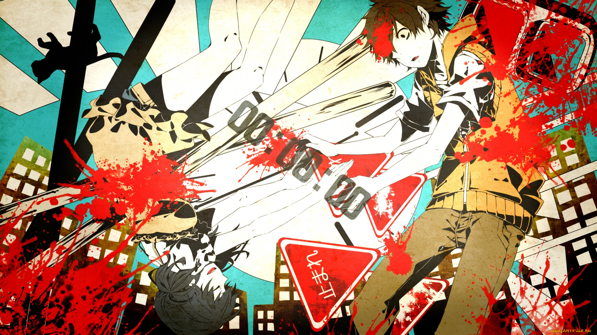 аниме, kagerou, project, satsukizora, парень, абстракция, арт, asahina, hiyori, кляксы, девушка, amamiya, hibiya, vocaloid, kagerou, project