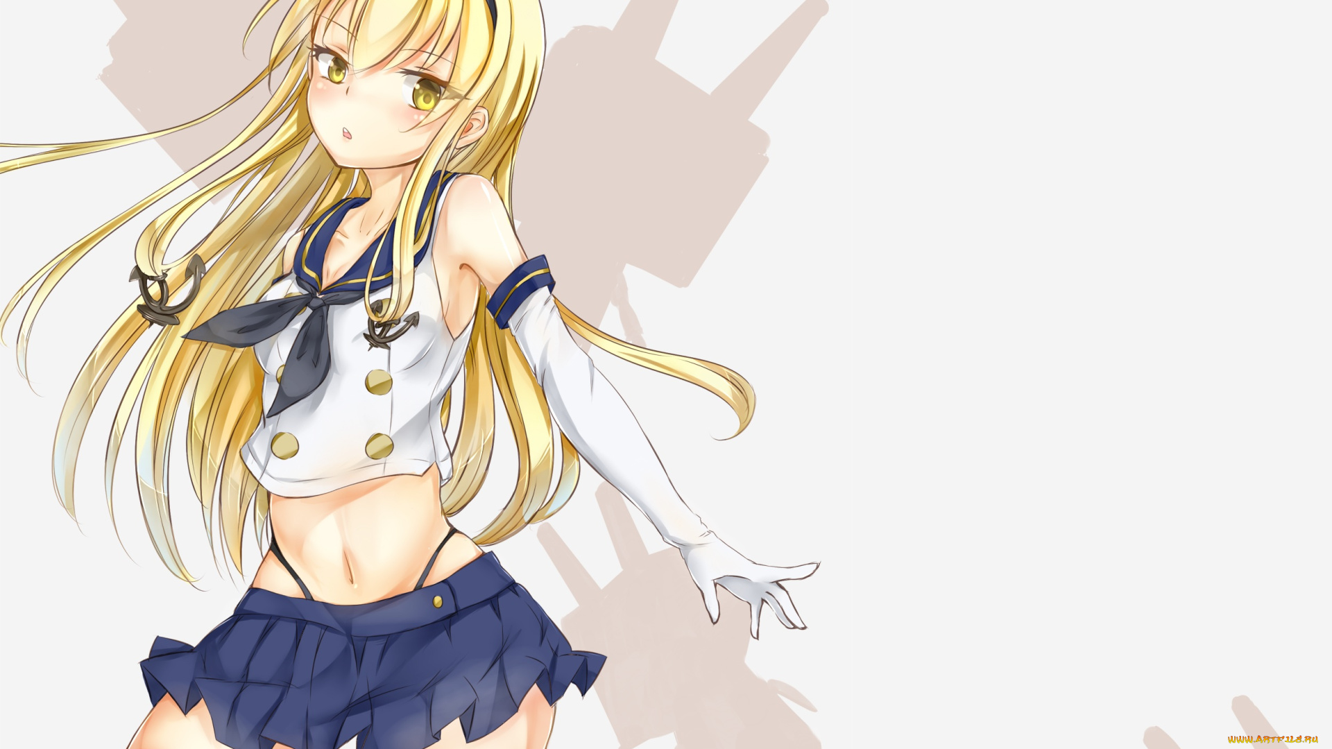 аниме, kantai, collection, ookamisama, kancolle, shimakaze, блондинка, девушка, арт, rensouhou-chan, kantai, collection