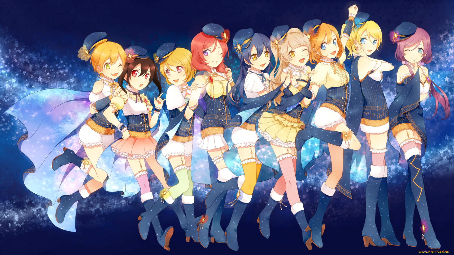 аниме, love, live, , school, idol, project, арт, hell, hernia108, yazawa, nico, nishikino, maki, minami, kotori, kousaka, honoka, koizumi, hanayo, ayase, eri, love, live, school, idol, project, hoshizora, rin, toujou, nozomi, sonoda, umi, девушки