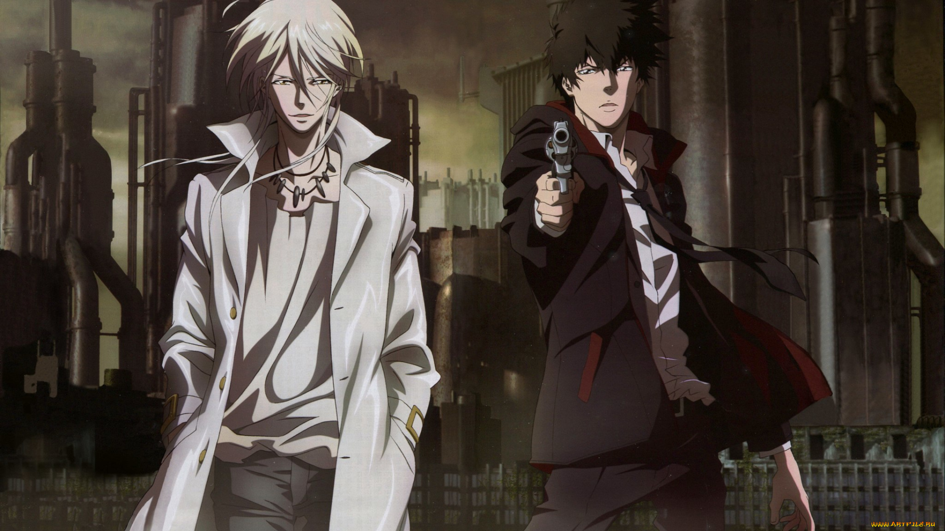 аниме, psycho-pass, makishima, kougami