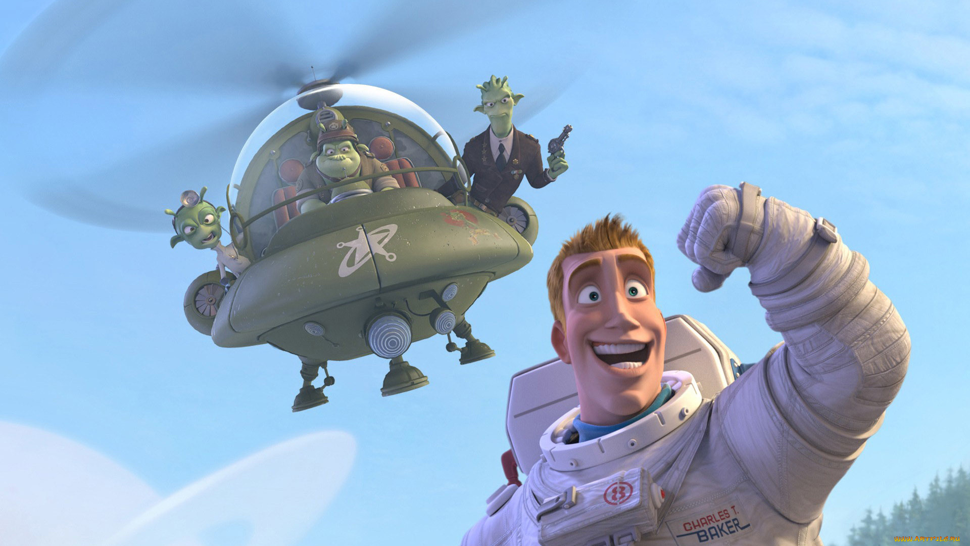 мультфильмы, planet, 51, вертолет, персонаж