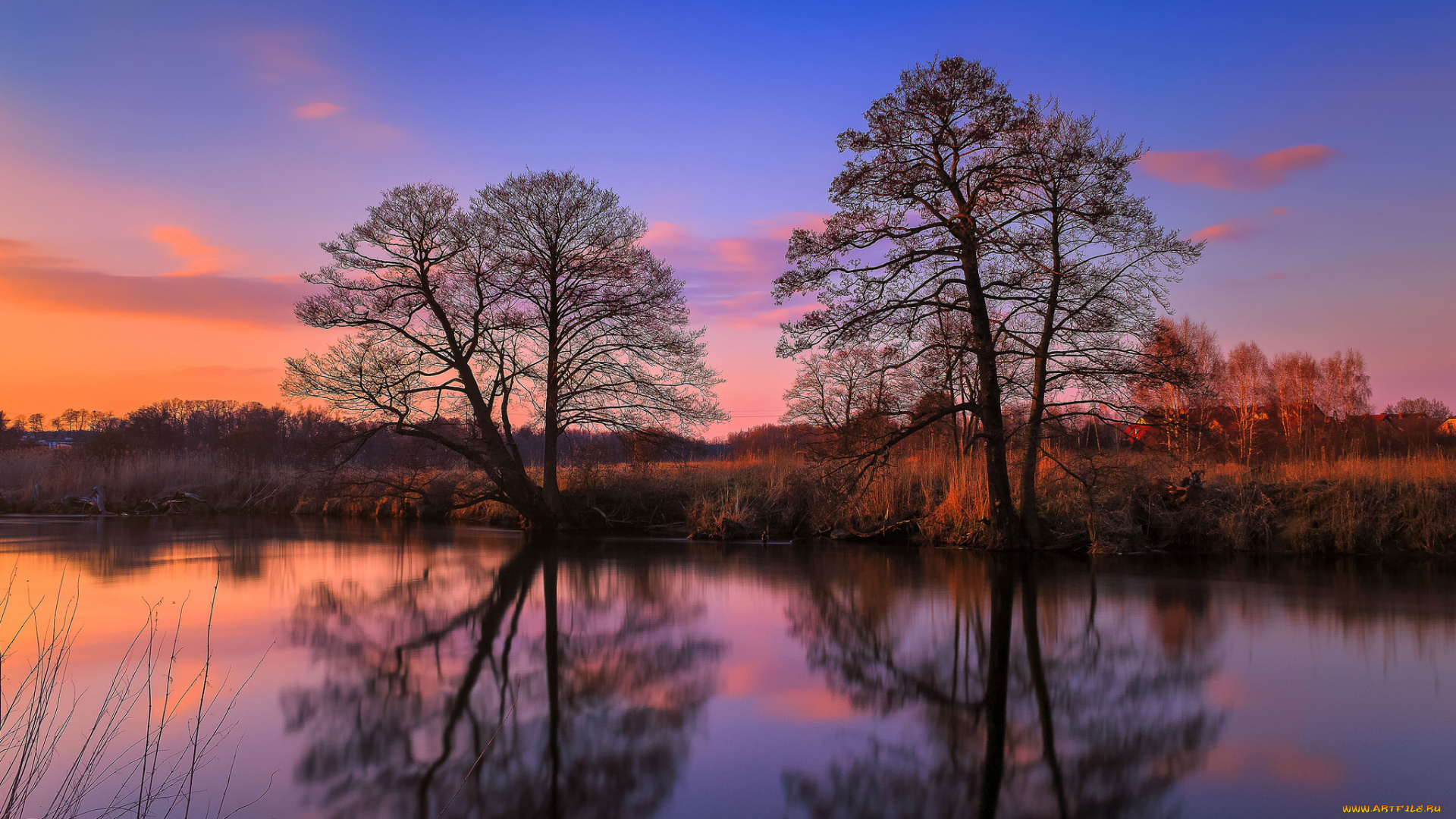природа, реки, озера, деревья, отражение, река