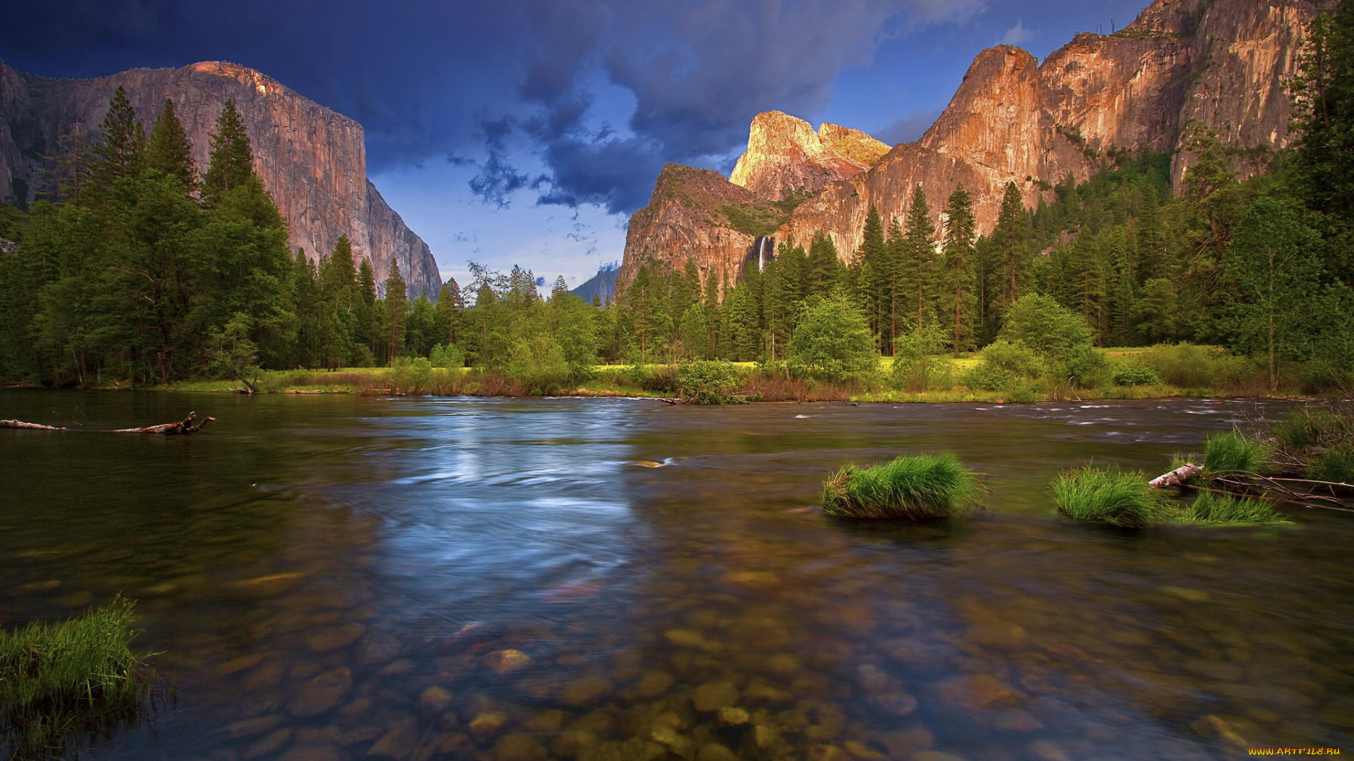 природа, реки, озера, yosemite, national, park, река, california, горы, пейзаж