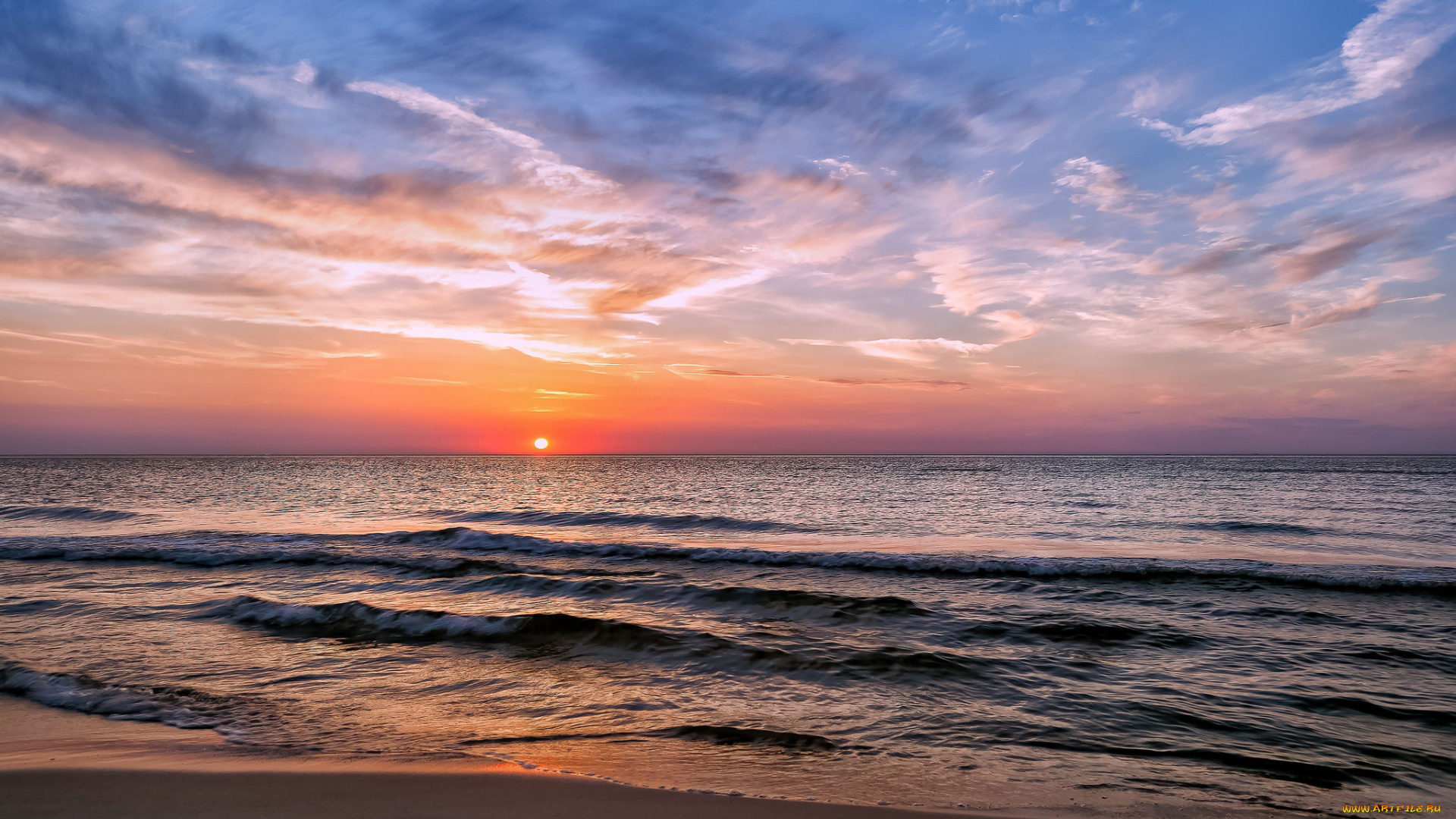 природа, восходы, закаты, океан, рассвет