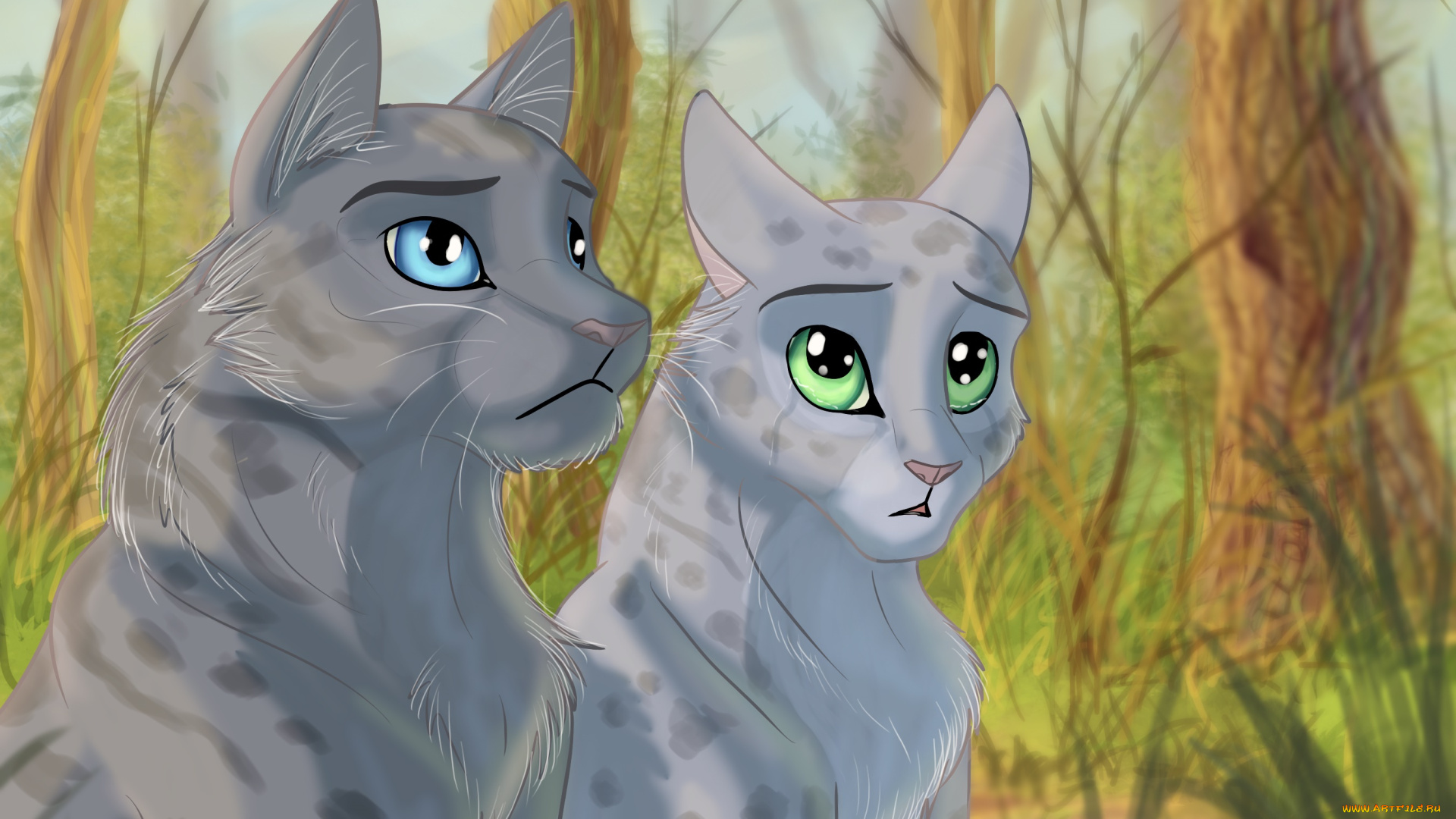 рисованное, животные, , коты, друзья, встреча, коты, фон