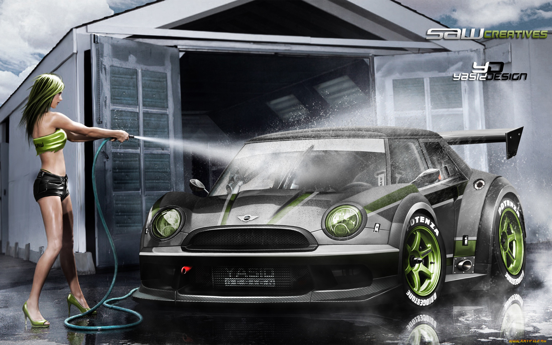 автомобили, -авто, с, девушками, mini