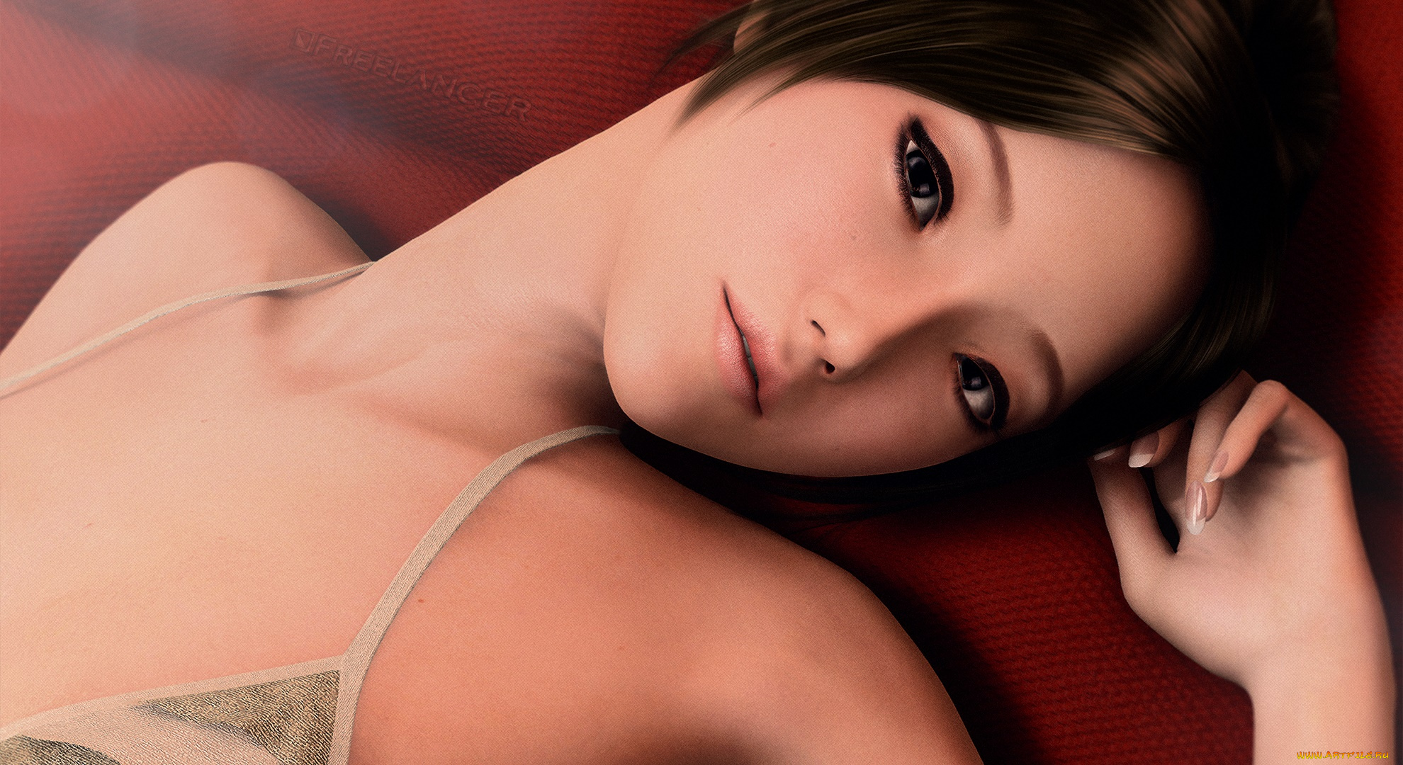 3д, графика, портрет, , portraits, фон, взгляд, девушка