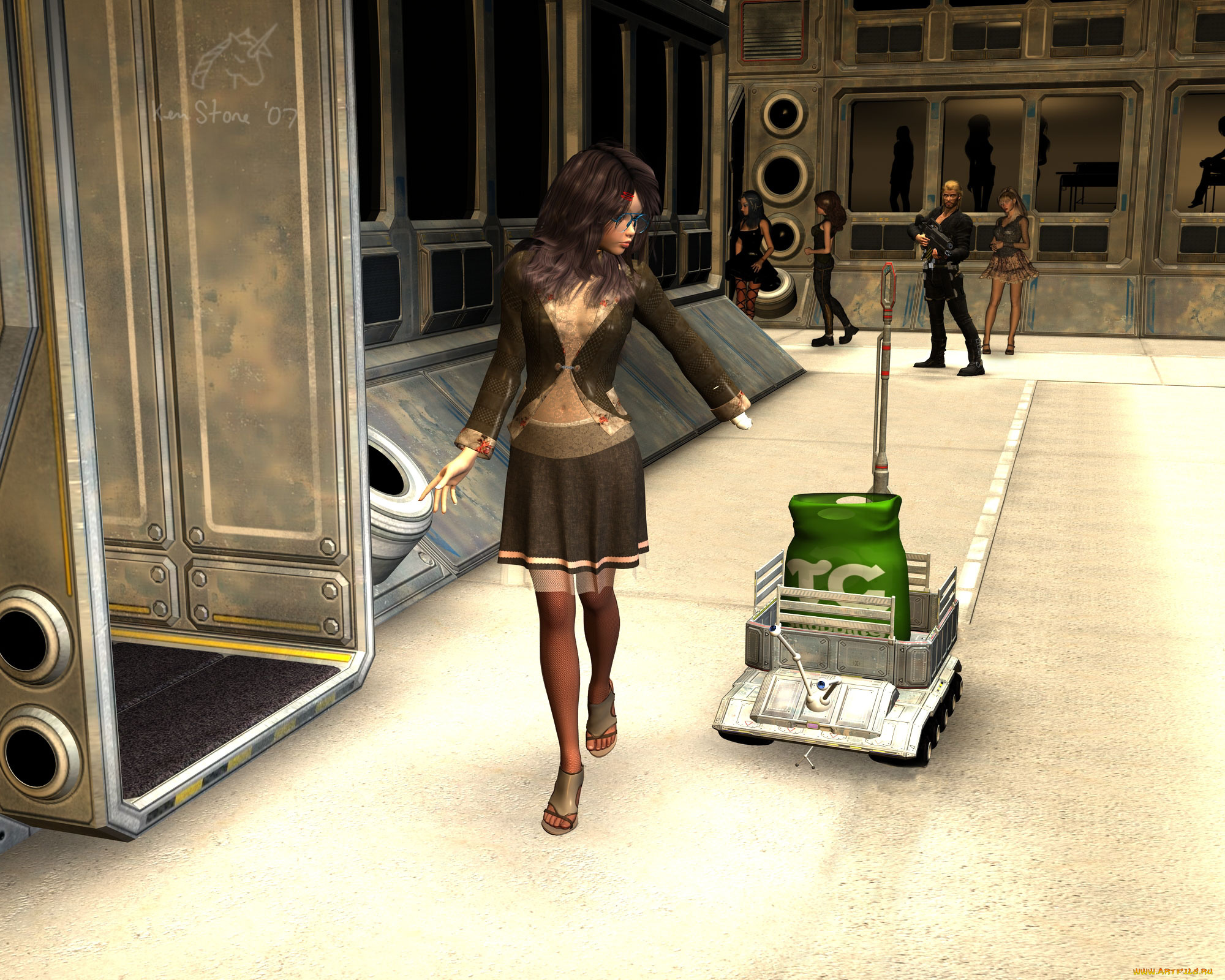 3д, графика, фантазия, , fantasy, фон, взгляд, девушка