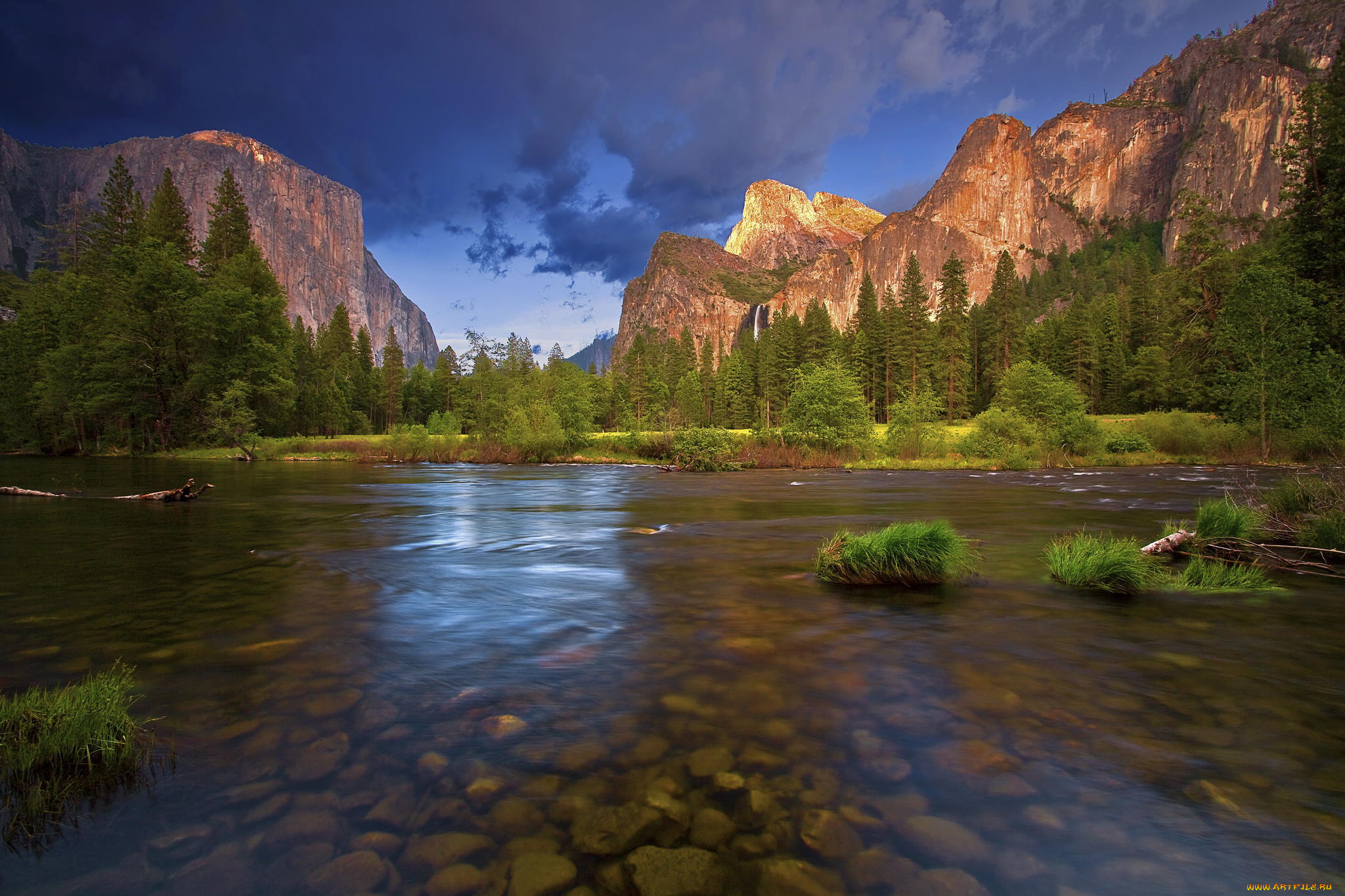 природа, реки, озера, yosemite, national, park, река, california, горы, пейзаж