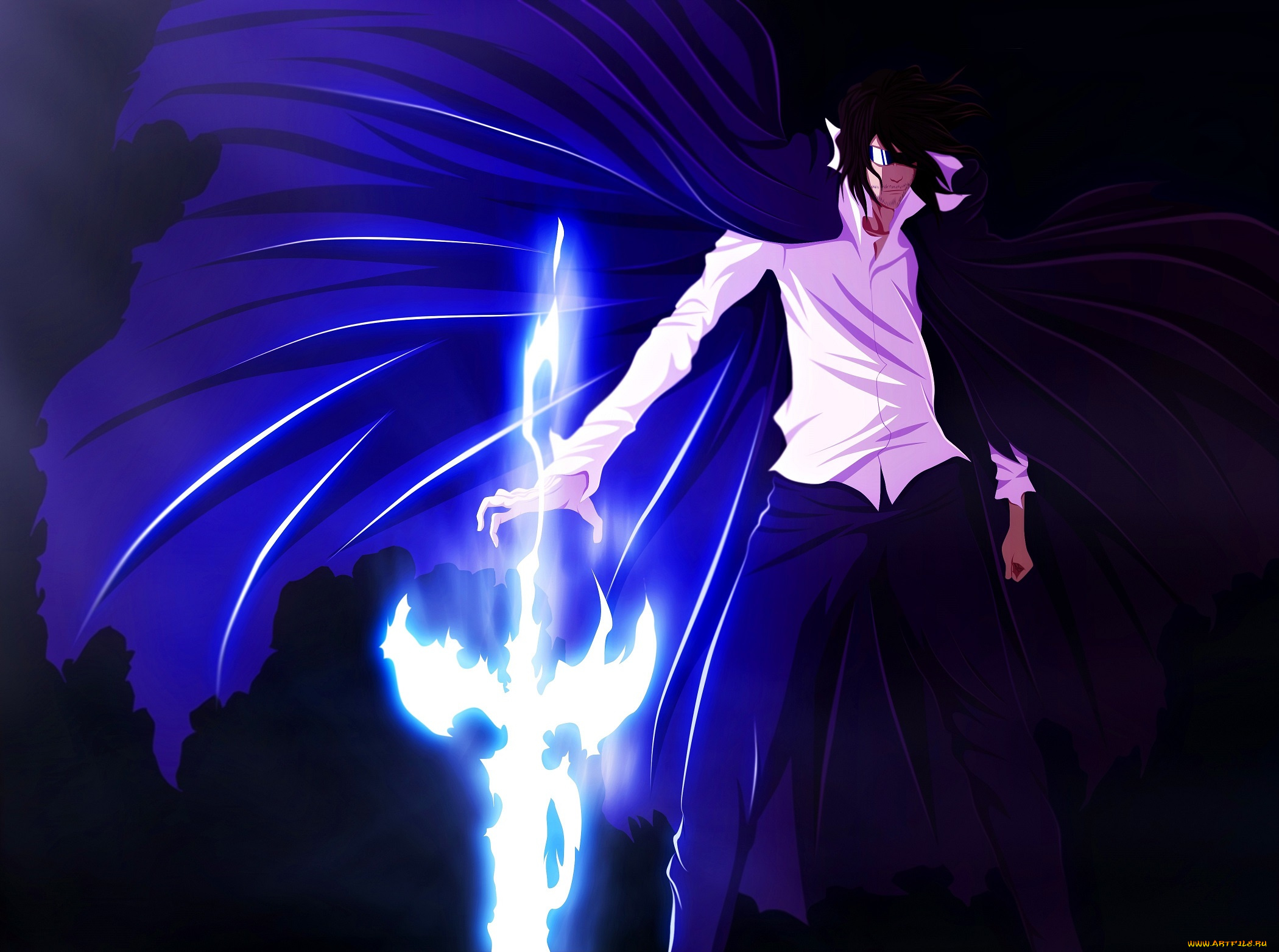 аниме, bleach, zangetsu, by, deohvi