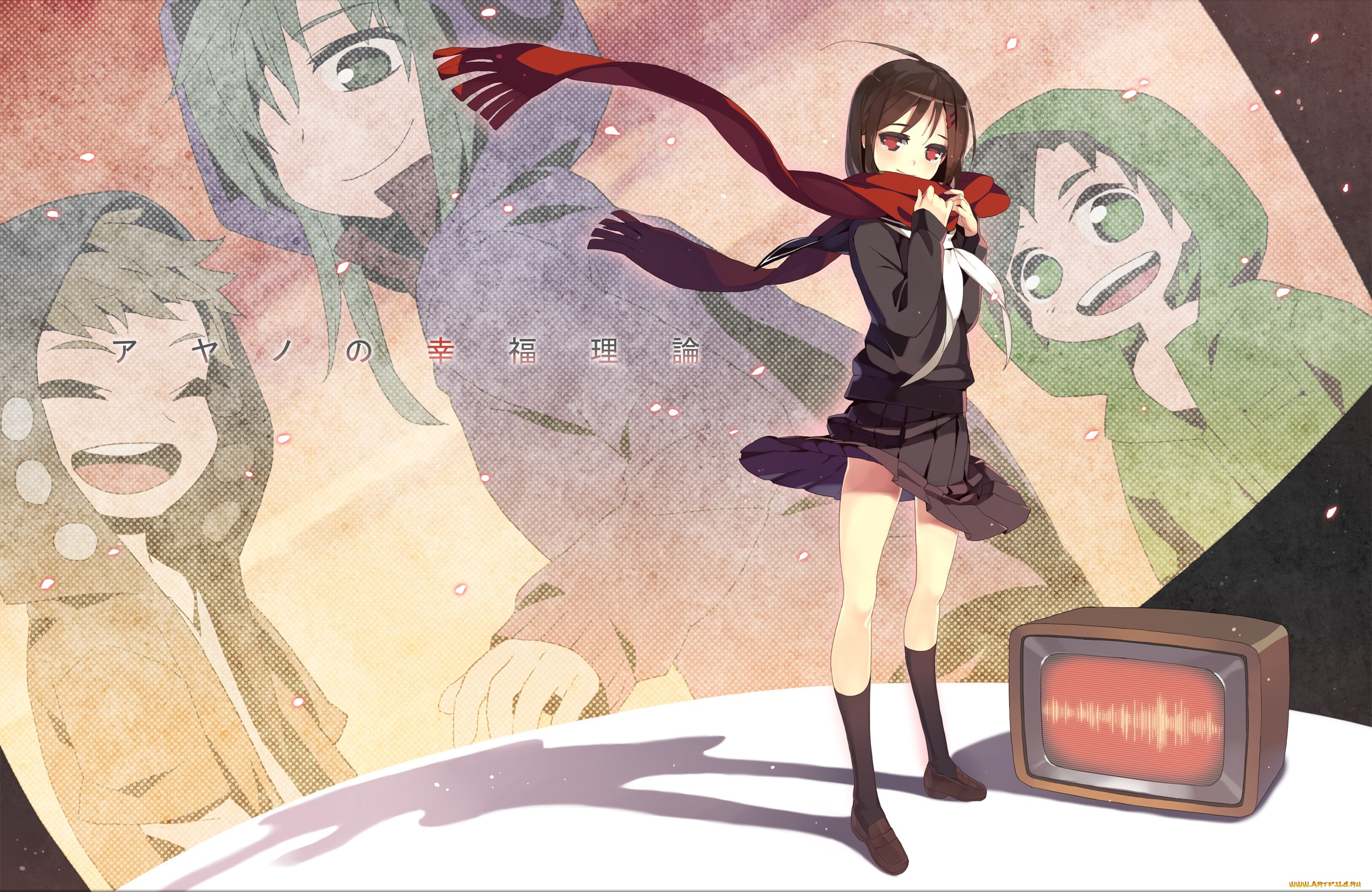 аниме, kagerou, project, девушка, арт, tateyama, ayano, seto, kousuke, телевизор, дети, btoor, фон, kano, shuuya, kagerou, project, kido, tsubomi