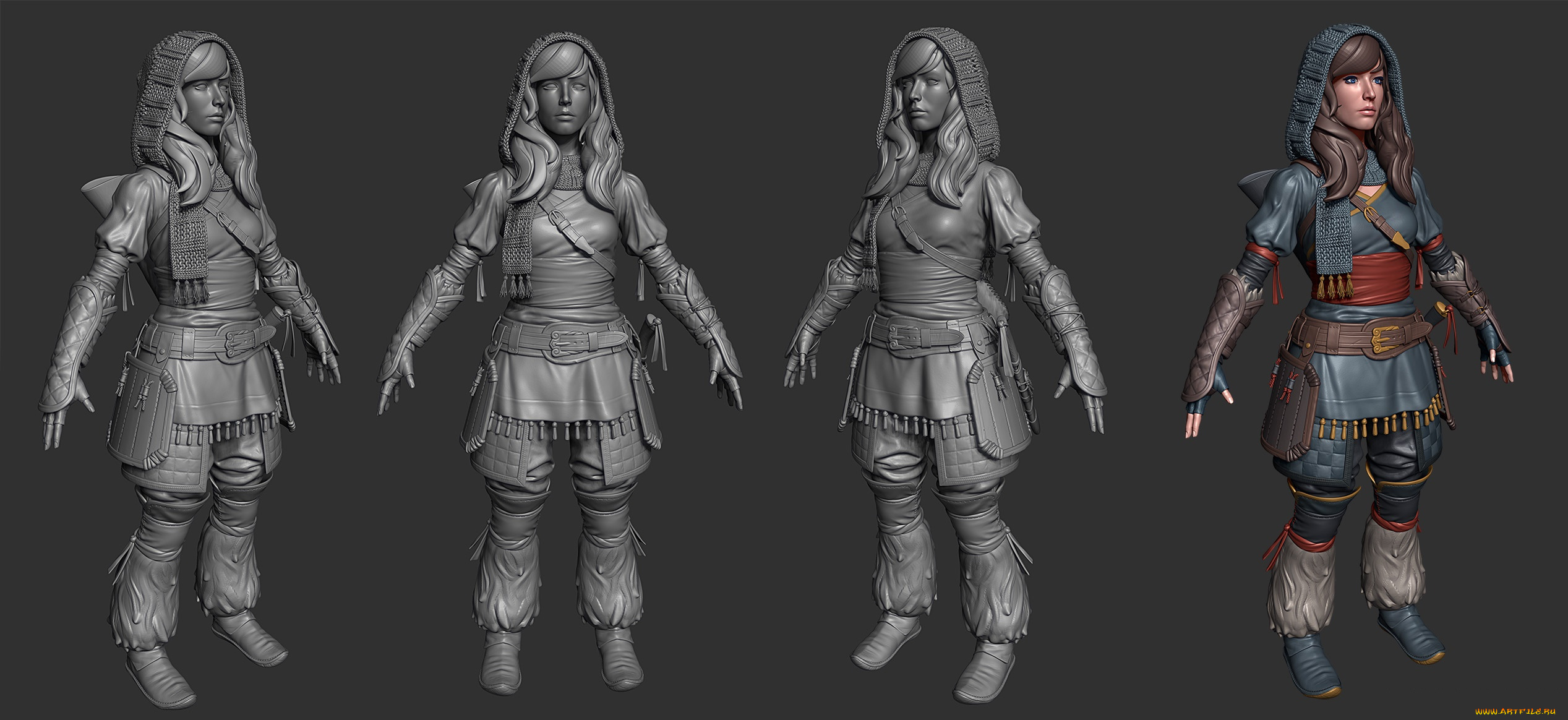 3д, графика, _science, fiction, взгляд, фон, девушка