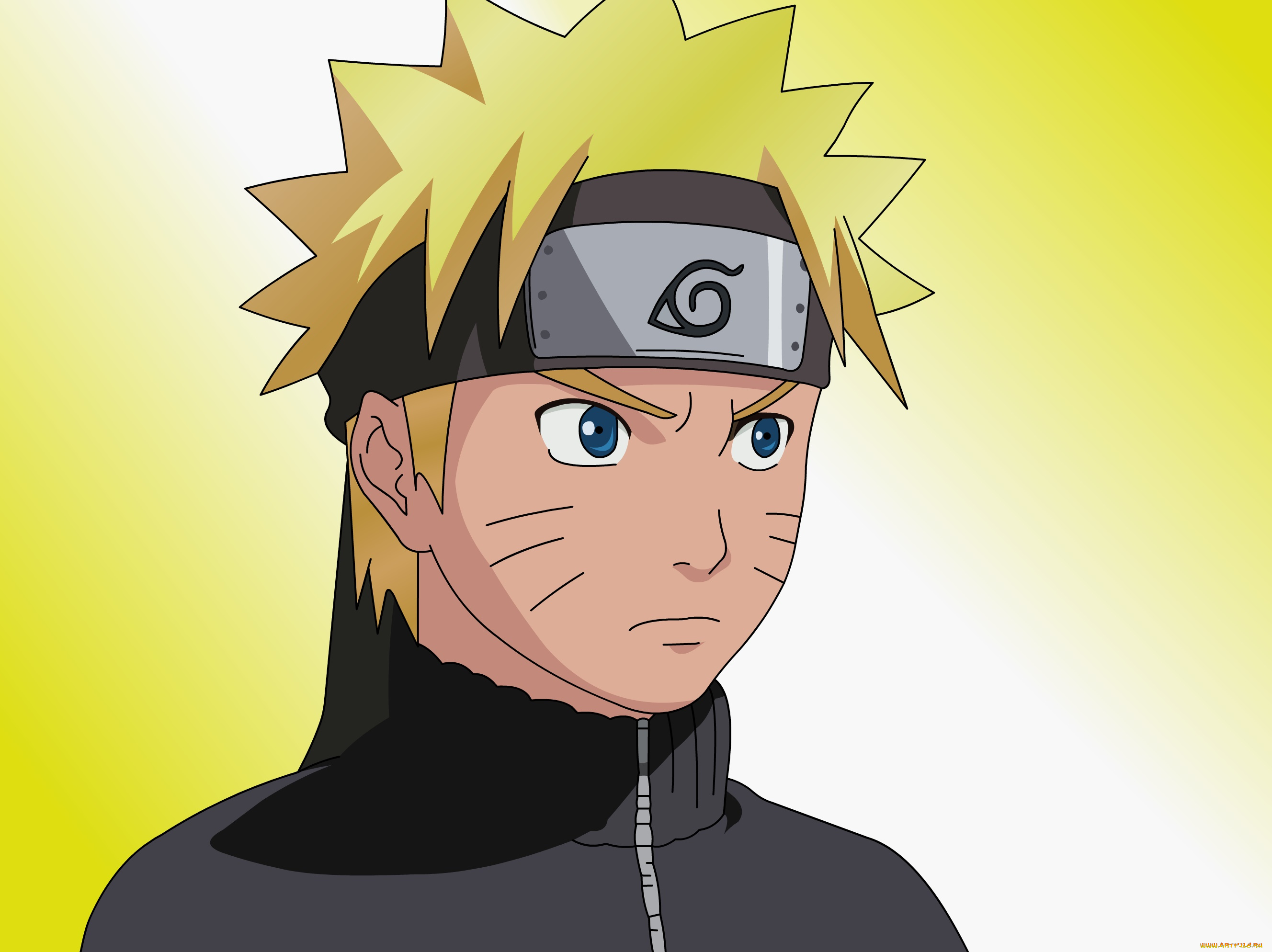 аниме, naruto, взгляд, парень, фон, uzumaki