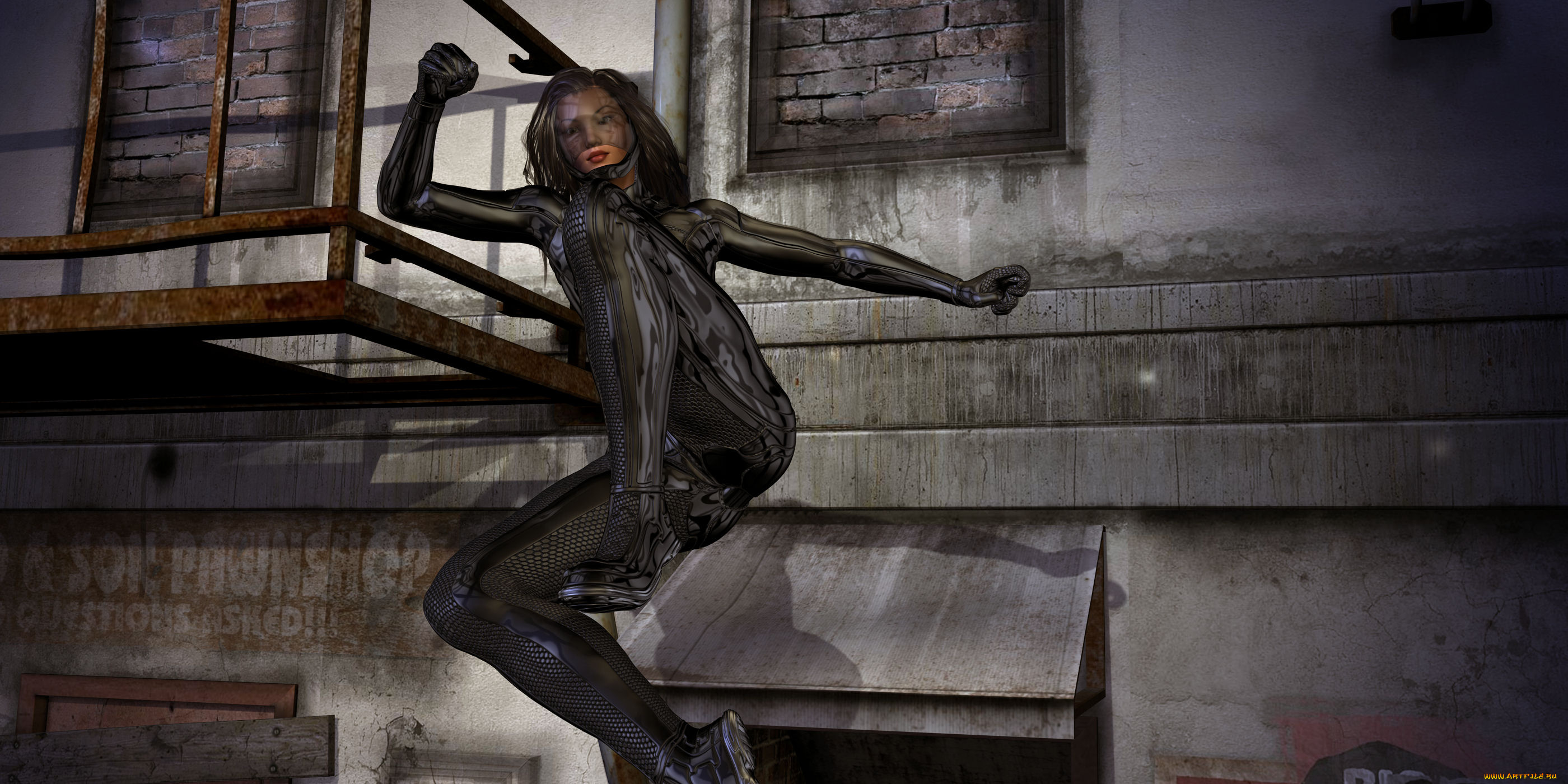 3д, графика, фантазия, , fantasy, девушка, поза, взгляд, фон