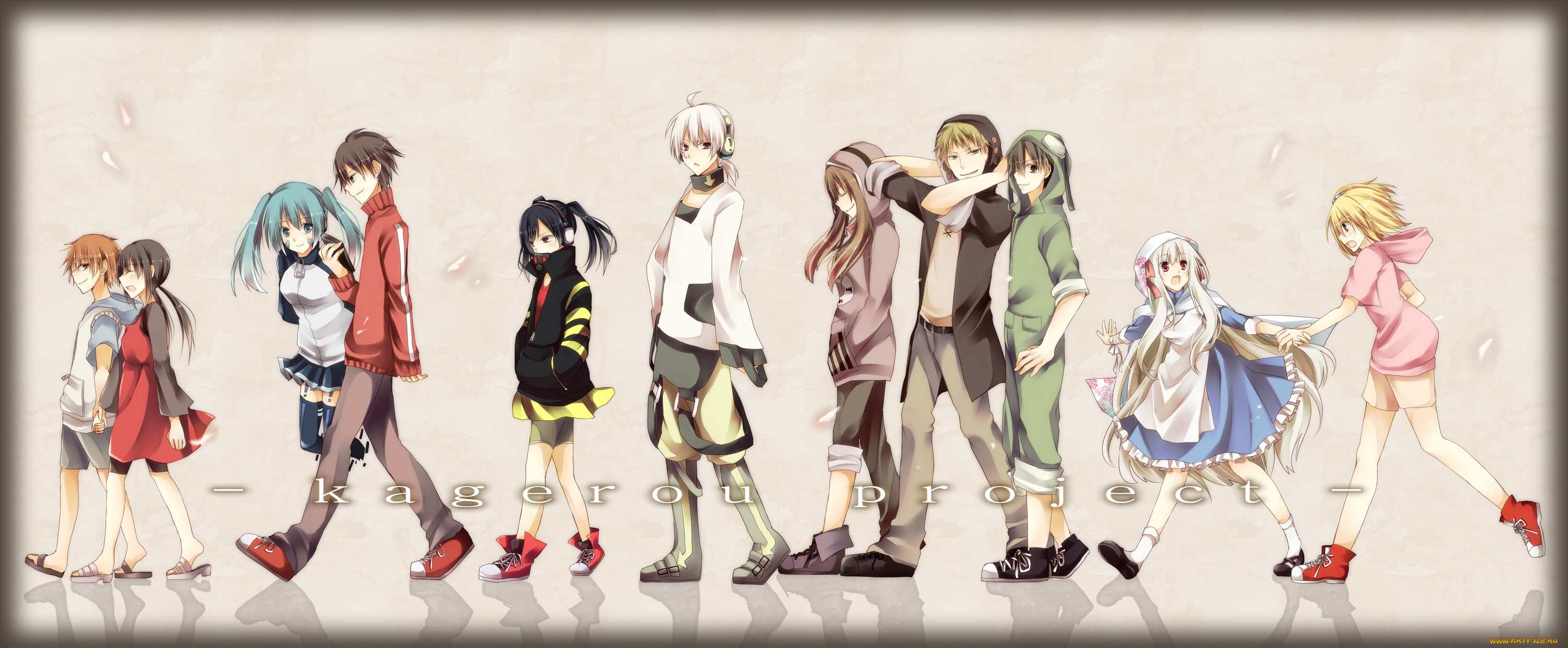 аниме, kagerou, project, ene, haumizuki, konoha, люди, арт, seto, kousuke, kisaragi, shintaro, asahina, hiyori, momo, kido, tsubomi, kozakura, mary, amamiya, hibiya, девушки, парни, группа, kagerou, project, enomoto, takane, kano, shuuya