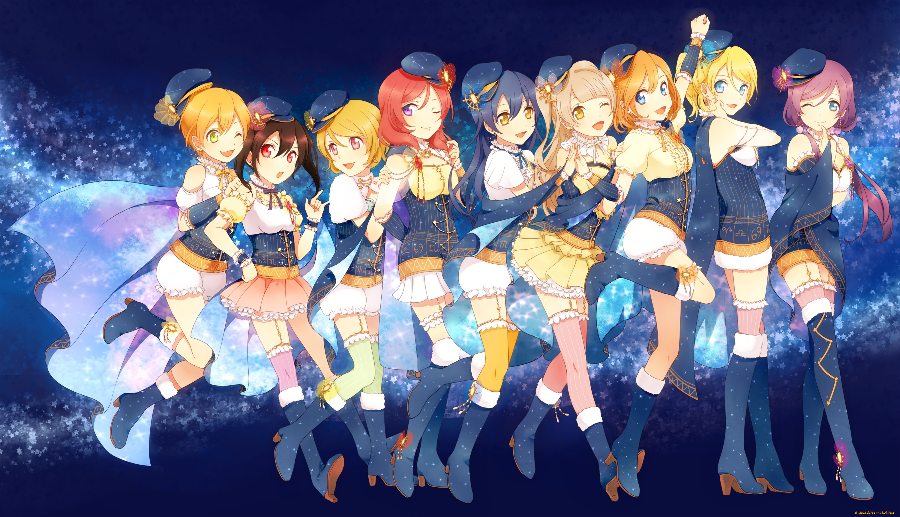 аниме, love, live, , school, idol, project, арт, hell, hernia108, yazawa, nico, nishikino, maki, minami, kotori, kousaka, honoka, koizumi, hanayo, ayase, eri, love, live, school, idol, project, hoshizora, rin, toujou, nozomi, sonoda, umi, девушки